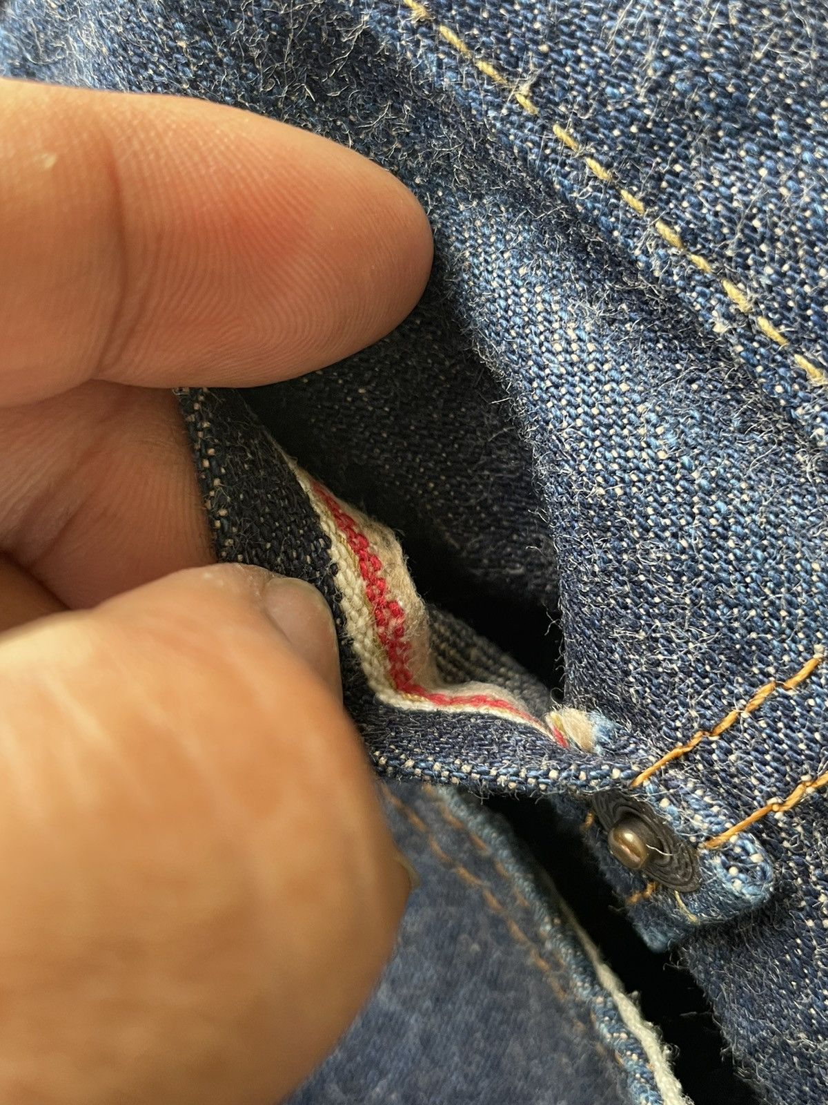 Japanese Brand × Vintage Sweet CAMEL Vintage Redline Selvedge Denim Size US 27 - 19 Thumbnail