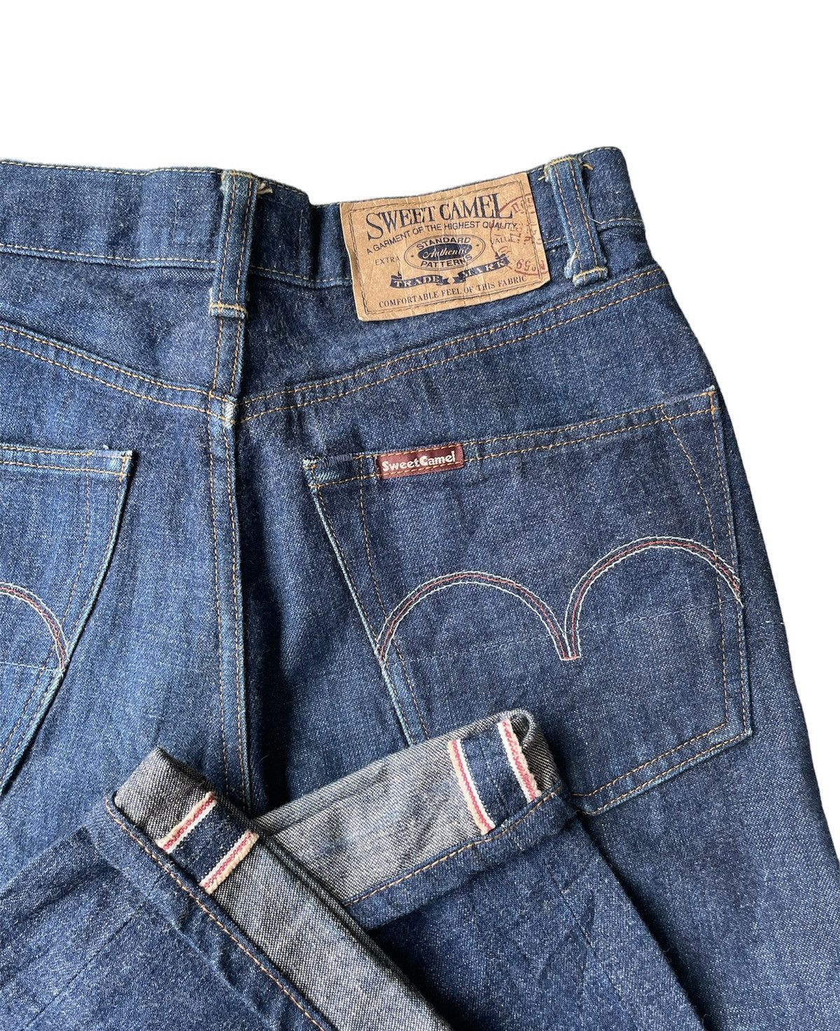 Japanese Brand × Vintage Sweet CAMEL Vintage Redline Selvedge Denim Size US 27 - 10 Thumbnail