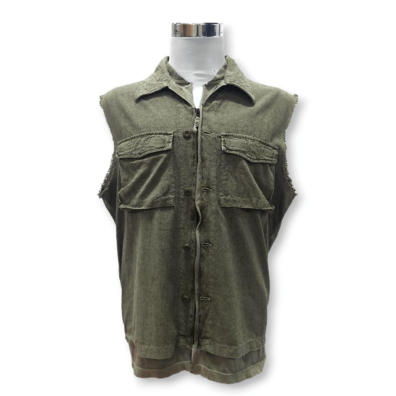 AG By Designer's Bomb Military Sleeveless Zipper Jacket