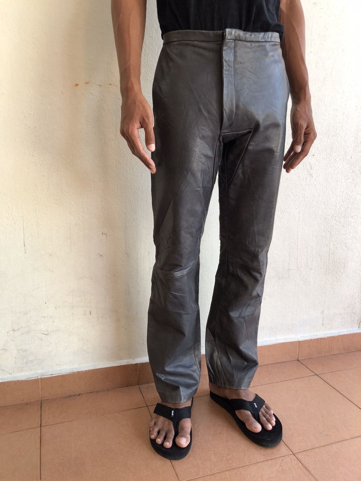 Carol Christian Poell 🔥SCARTISH CAROL CHRISTIAN POELL FALL 00-01 LEATHER TROUSER Size US 28 / EU 44 - 3 Thumbnail