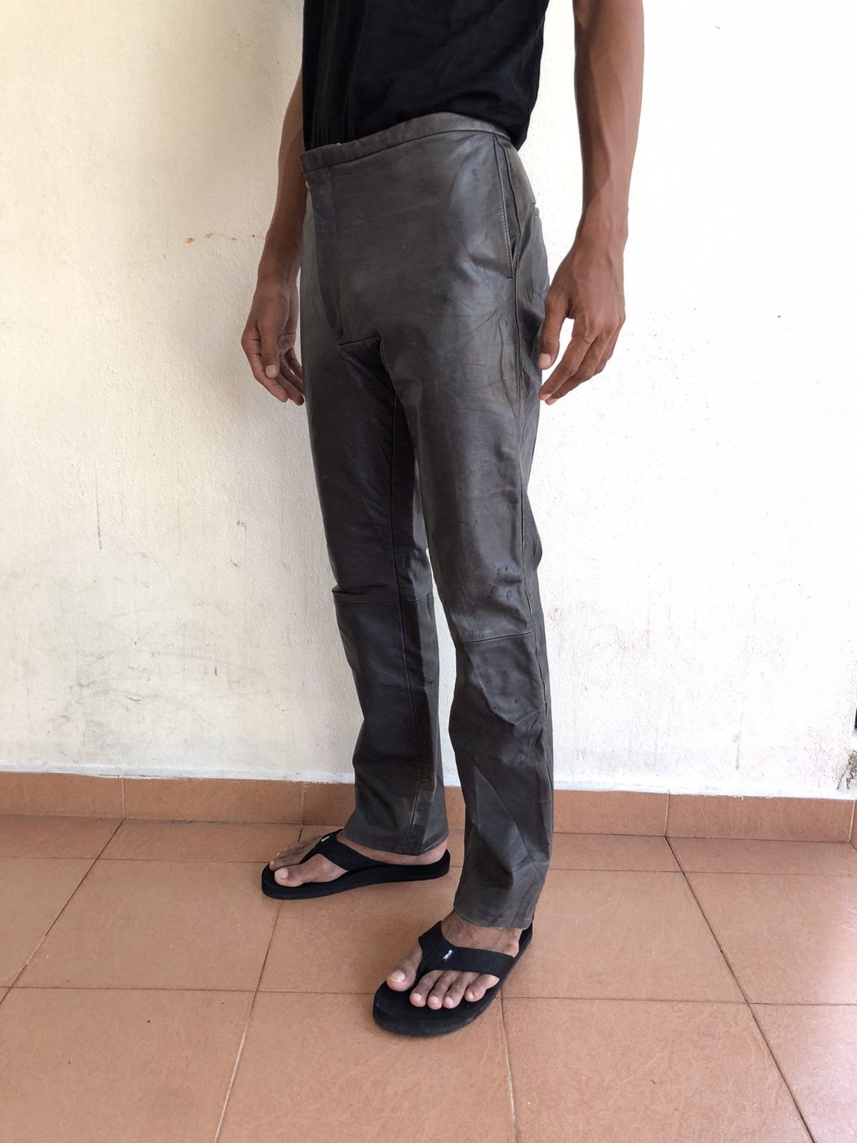 Carol Christian Poell 🔥SCARTISH CAROL CHRISTIAN POELL FALL 00-01 LEATHER TROUSER Size US 28 / EU 44 - 2 Thumbnail