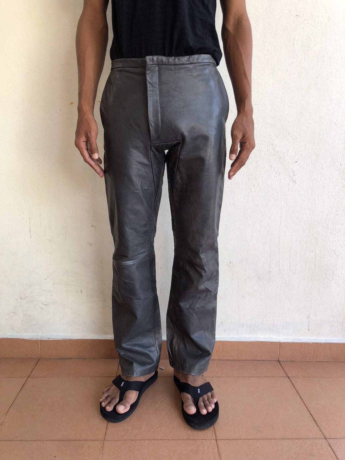 Carol Christian Poell 🔥SCARTISH CAROL CHRISTIAN POELL FALL 00-01 LEATHER TROUSER Size US 28 / EU 44 - 4 Thumbnail
