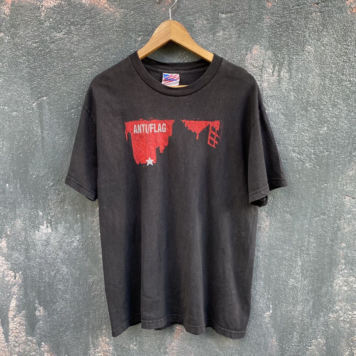 Band Tees Thrashed Faded Vintage Y2K Anti Flag Punk EMO ERD GRUNGE TEE Size US L / EU 52-54 / 3 - 1 Thumbnail