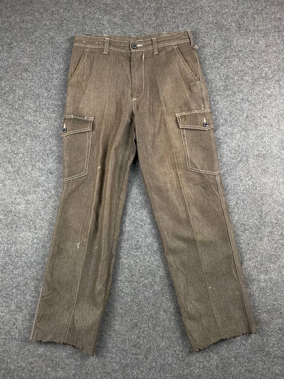 Japanese Brand japanese brands herringbone cargo pants Size US 31 - 9 Thumbnail