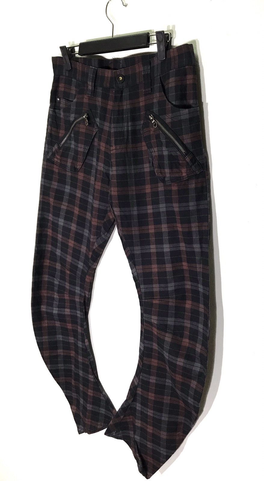 Japanese Brand PPFM Tartan Plaid Checkered Curved Slim Fits Trouser Size US 31 - 4 Thumbnail