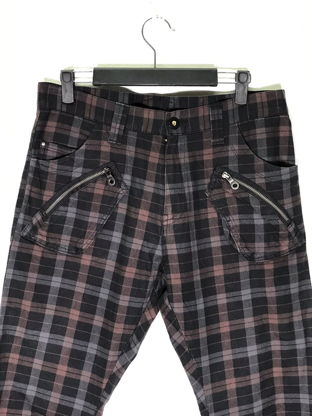 Japanese Brand PPFM Tartan Plaid Checkered Curved Slim Fits Trouser Size US 31 - 2 Thumbnail