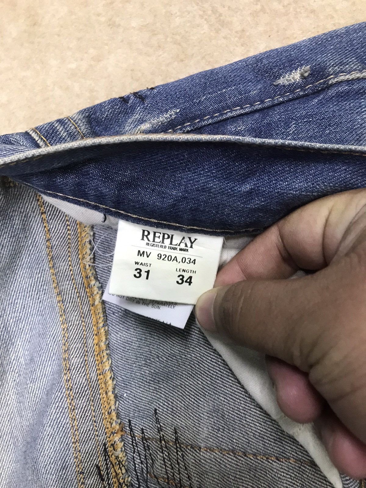 Replay Vintage Reply Denim Jeans Size 34x33 Size US 34 / EU 50 - 7 Thumbnail
