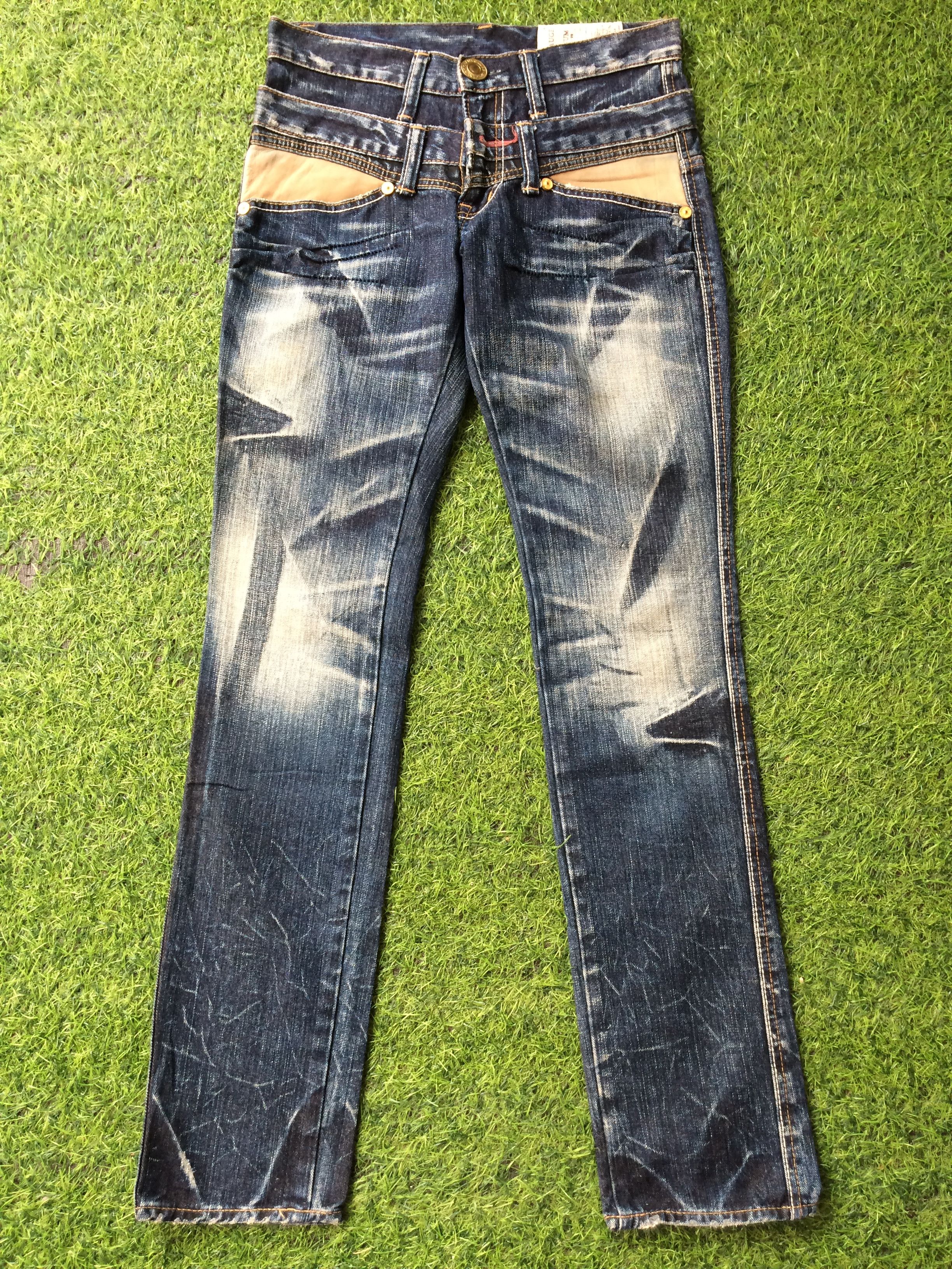 Japanese Brand Japanese Double Waist Punk Bondage Goth Jeans #D-282 Size 27" / US 4 / IT 40 - 1 Thumbnail