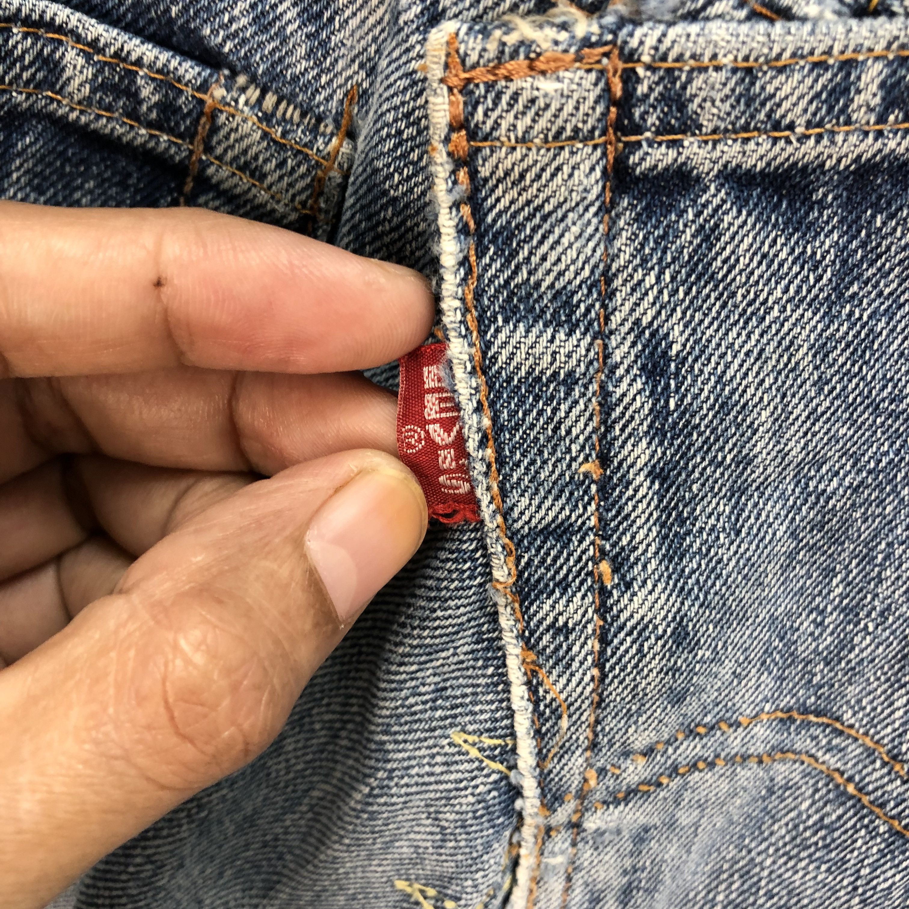 Levi's Vintage Clothing TRASHED🔥 LEVIS BIG E JEANS MINI SKIRT #5083-40 Size 31" - 11 Thumbnail