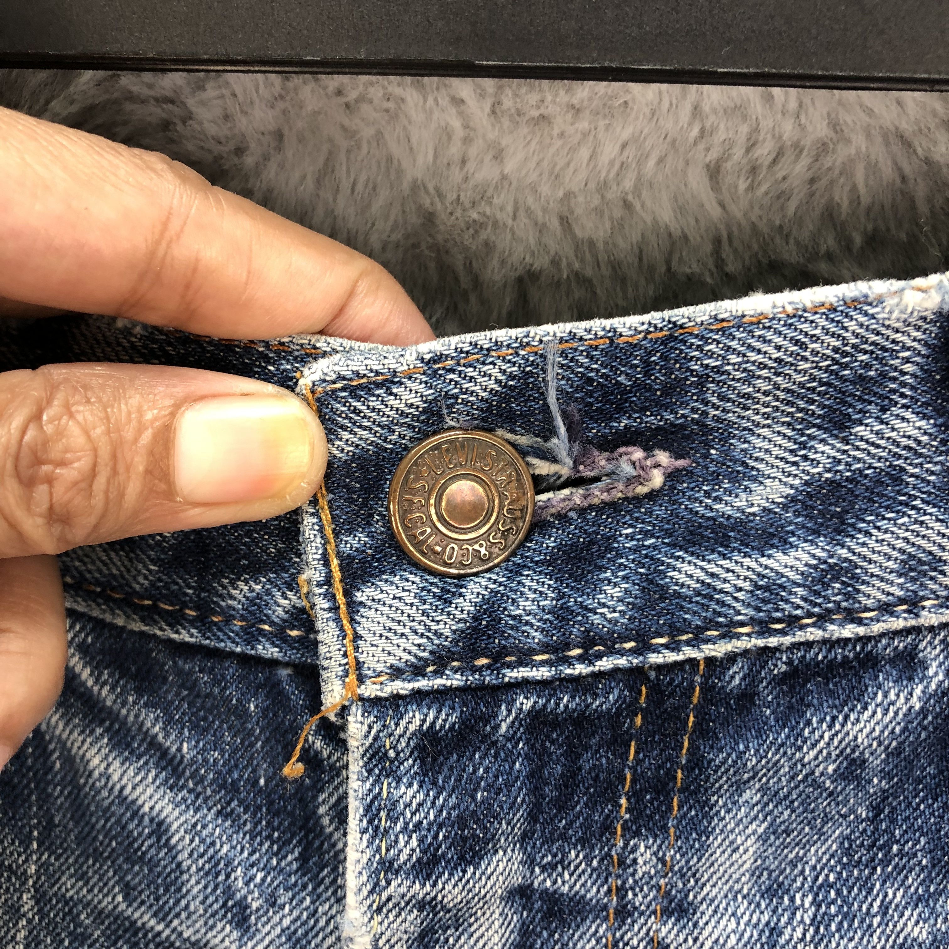 Levi's Vintage Clothing TRASHED🔥 LEVIS BIG E JEANS MINI SKIRT #5083-40 Size 31" - 5 Thumbnail