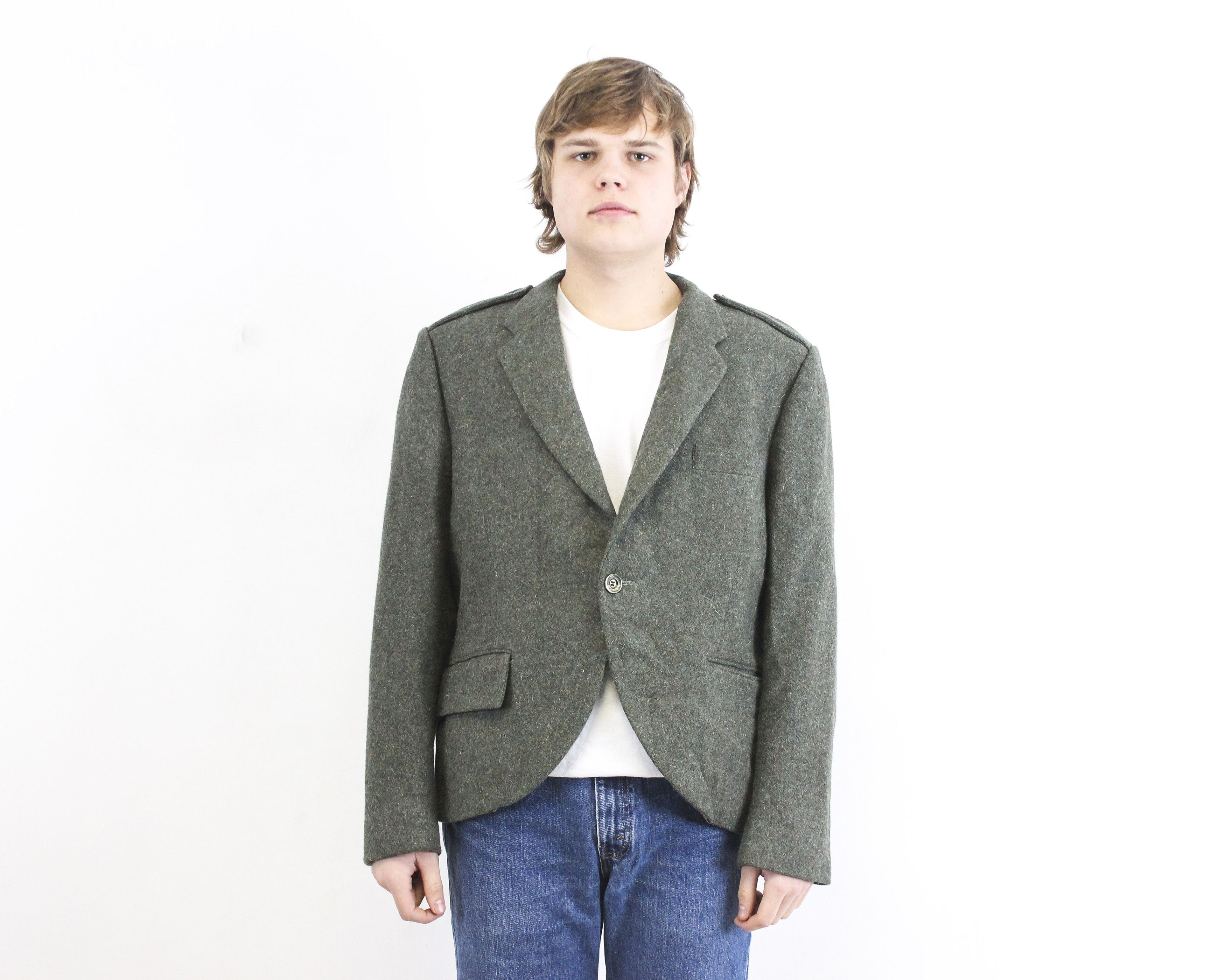 Bespoken × Designer × Vintage Bespoke LAFLECHE BROS US 40S Tweed Jacket Wool Blazer S Coat Size 40S - 2 Thumbnail