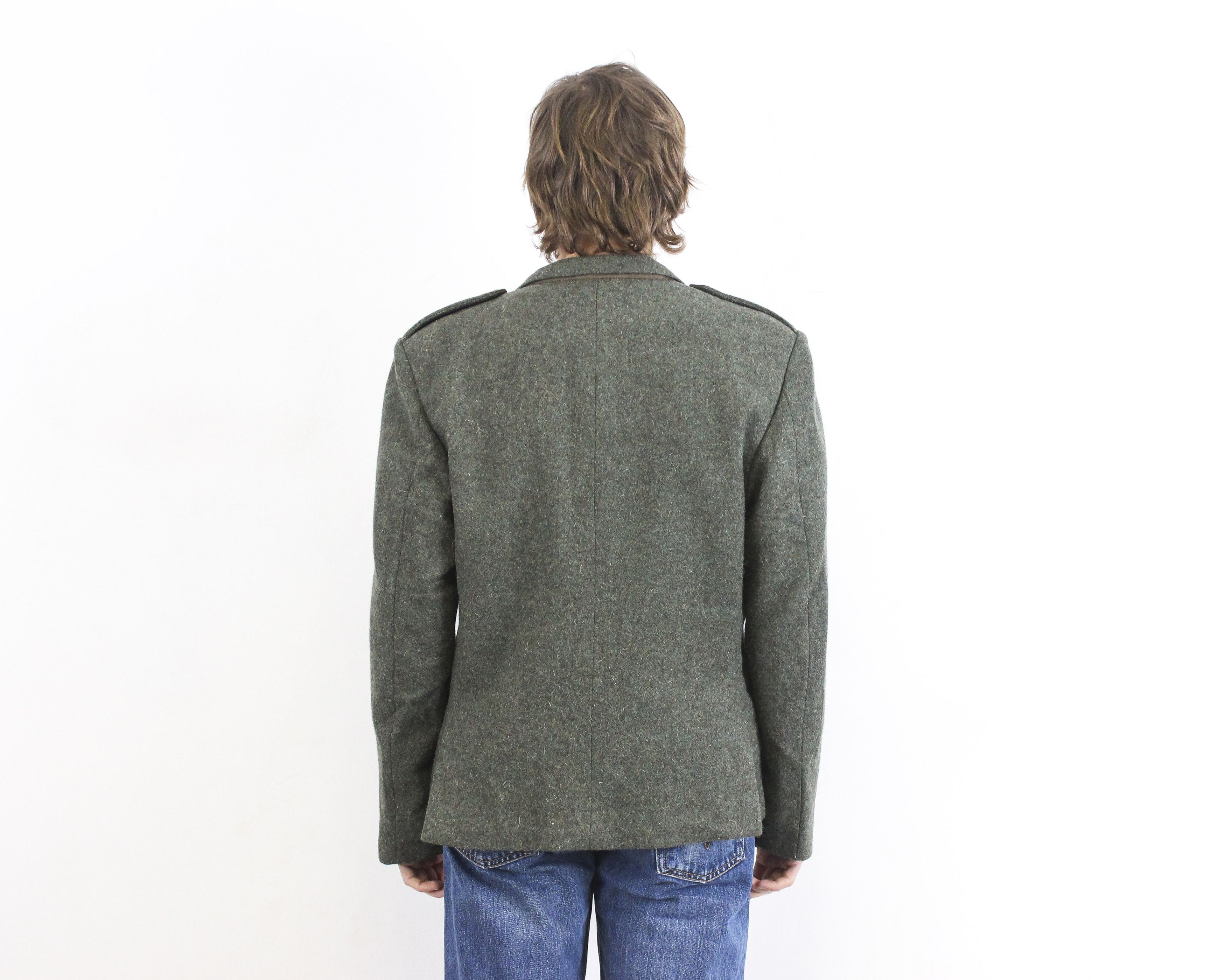 Bespoken × Designer × Vintage Bespoke LAFLECHE BROS US 40S Tweed Jacket Wool Blazer S Coat Size 40S - 9 Thumbnail