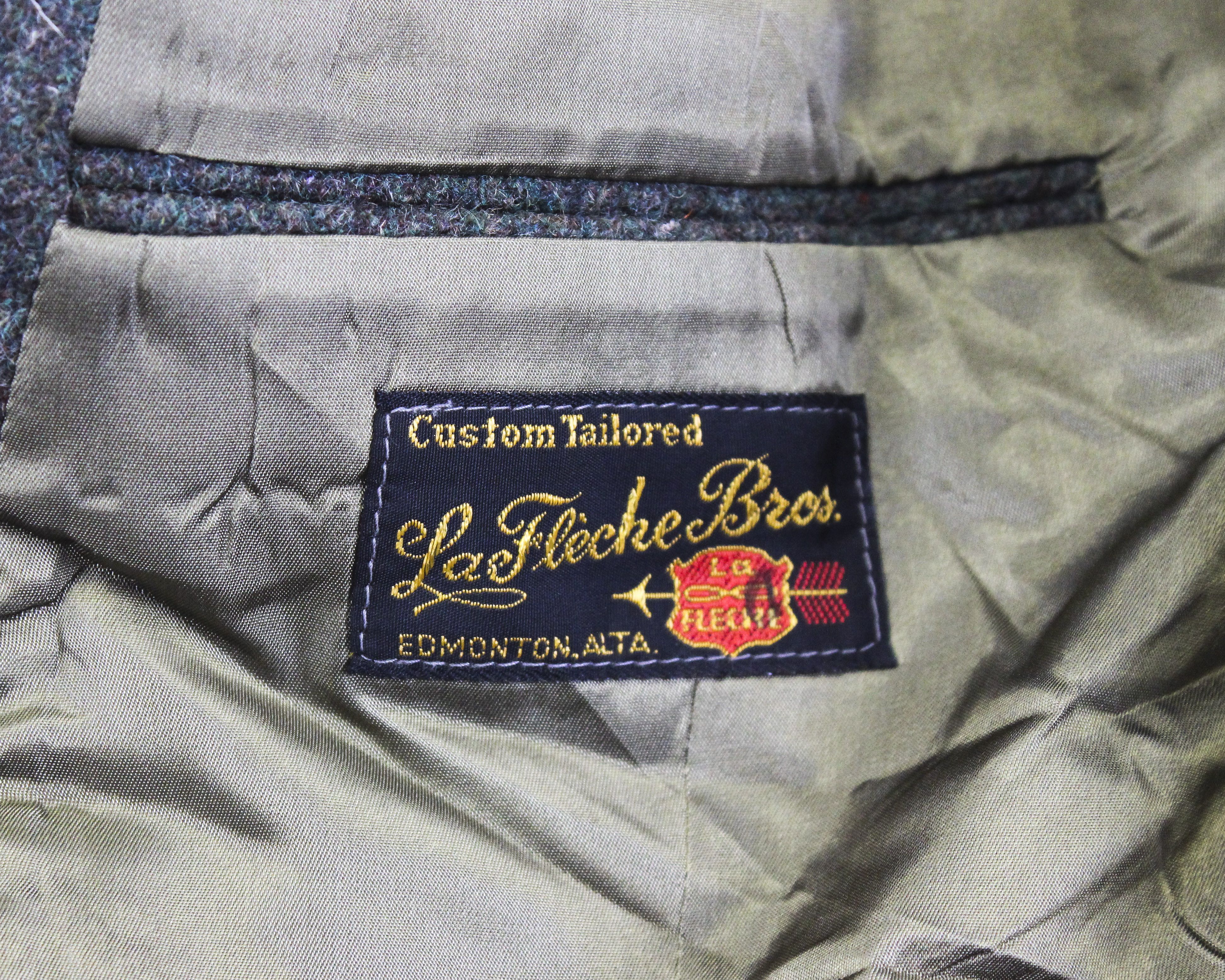 Bespoken × Designer × Vintage Bespoke LAFLECHE BROS US 40S Tweed Jacket Wool Blazer S Coat Size 40S - 7 Thumbnail