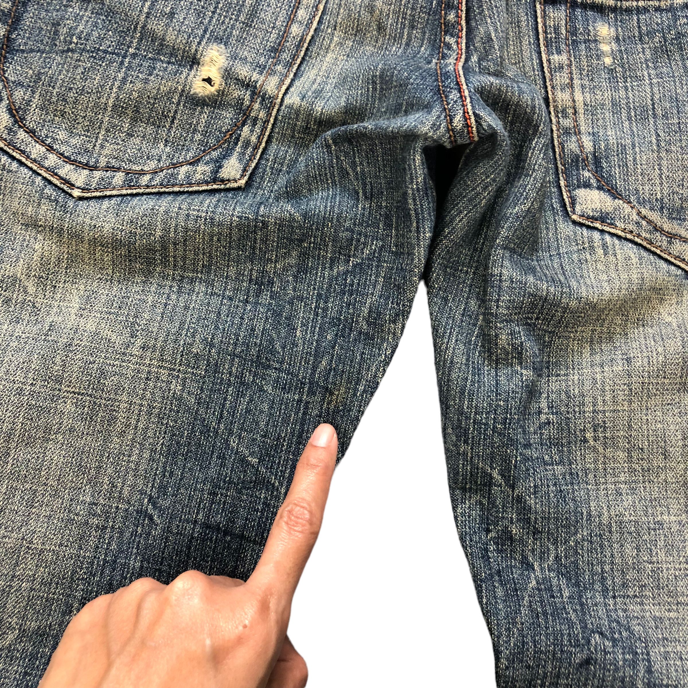 Vintage TRASHED🔥 AFRICA TARO DOUBLE WAIST DISTRESS DENIM #6138-220 Size US 32 / EU 48 - 20 Thumbnail