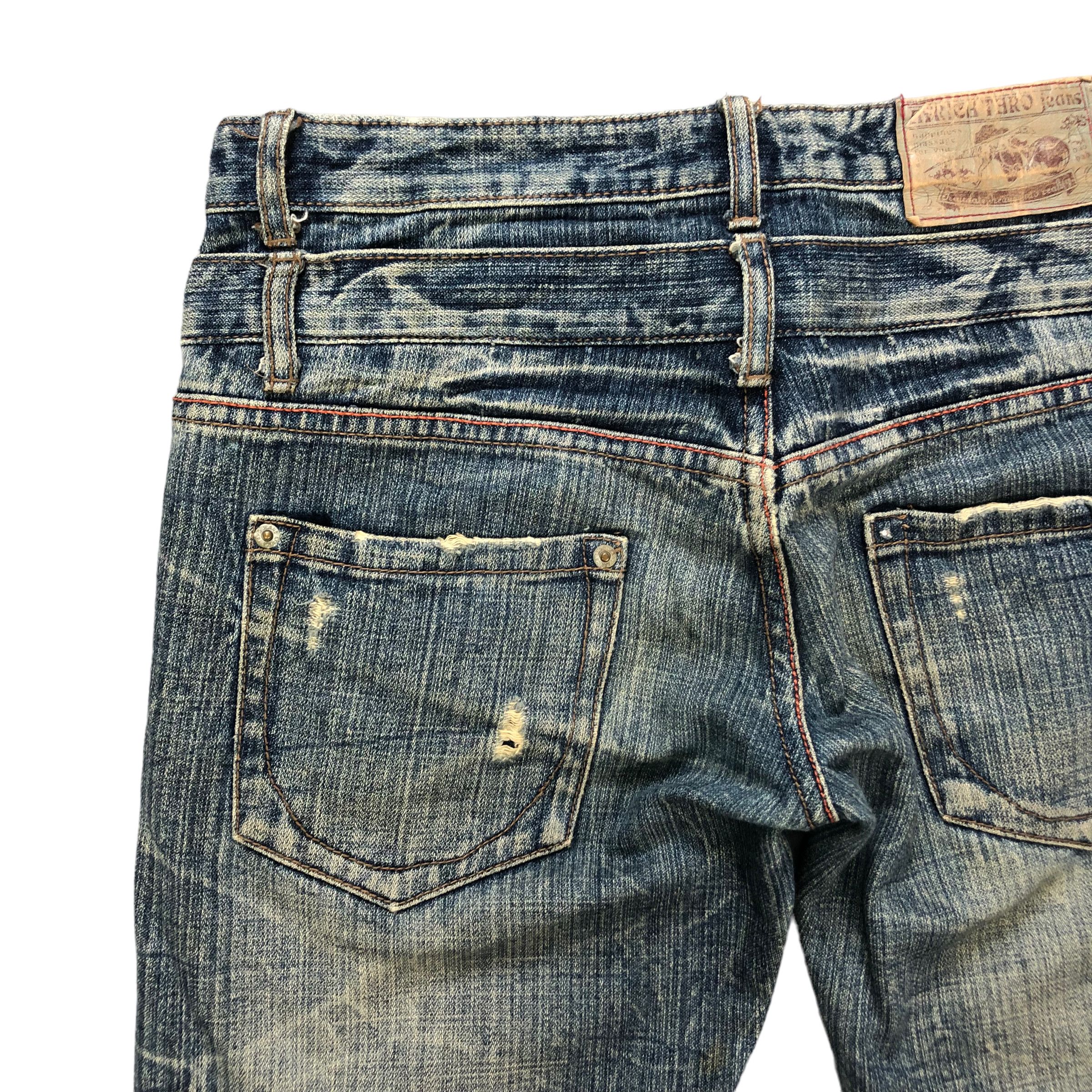 Vintage TRASHED🔥 AFRICA TARO DOUBLE WAIST DISTRESS DENIM #6138-220 Size US 32 / EU 48 - 16 Thumbnail