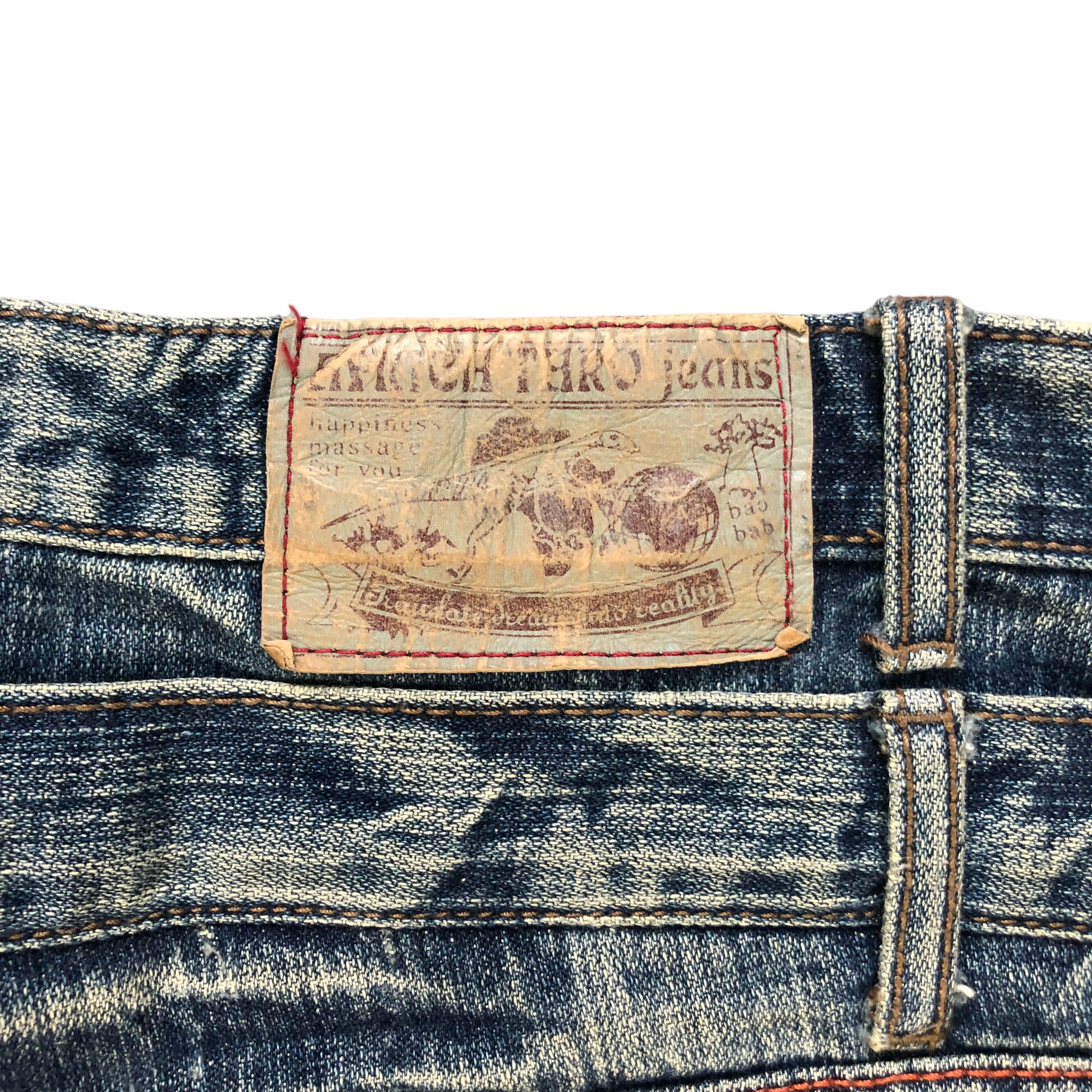 Vintage TRASHED🔥 AFRICA TARO DOUBLE WAIST DISTRESS DENIM #6138-220 Size US 32 / EU 48 - 18 Thumbnail