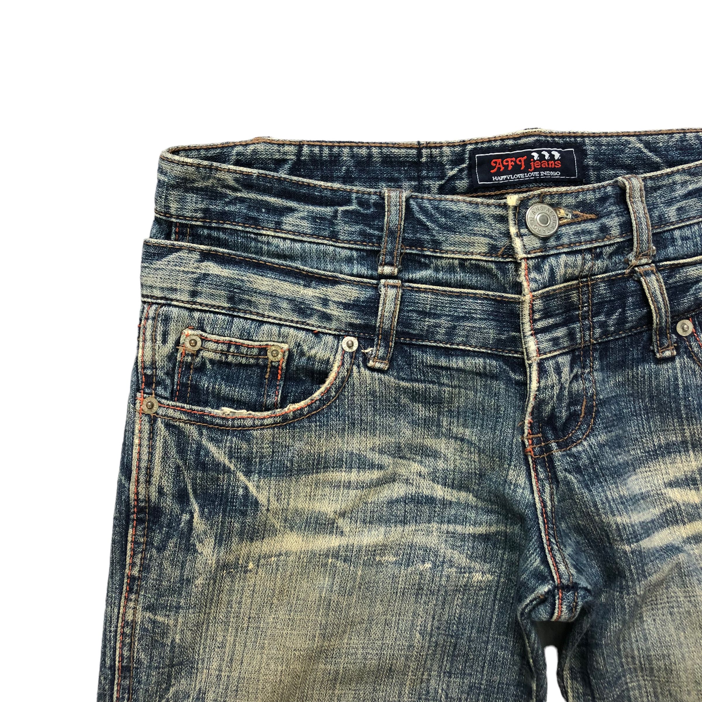 Vintage TRASHED🔥 AFRICA TARO DOUBLE WAIST DISTRESS DENIM #6138-220 Size US 32 / EU 48 - 3 Thumbnail