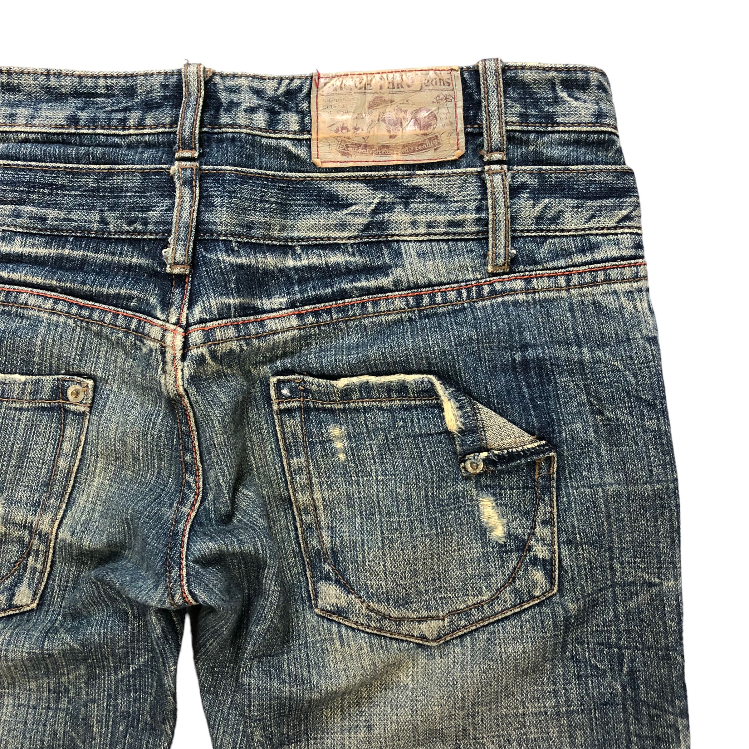 Vintage TRASHED🔥 AFRICA TARO DOUBLE WAIST DISTRESS DENIM #6138-220 Size US 32 / EU 48 - 17 Thumbnail