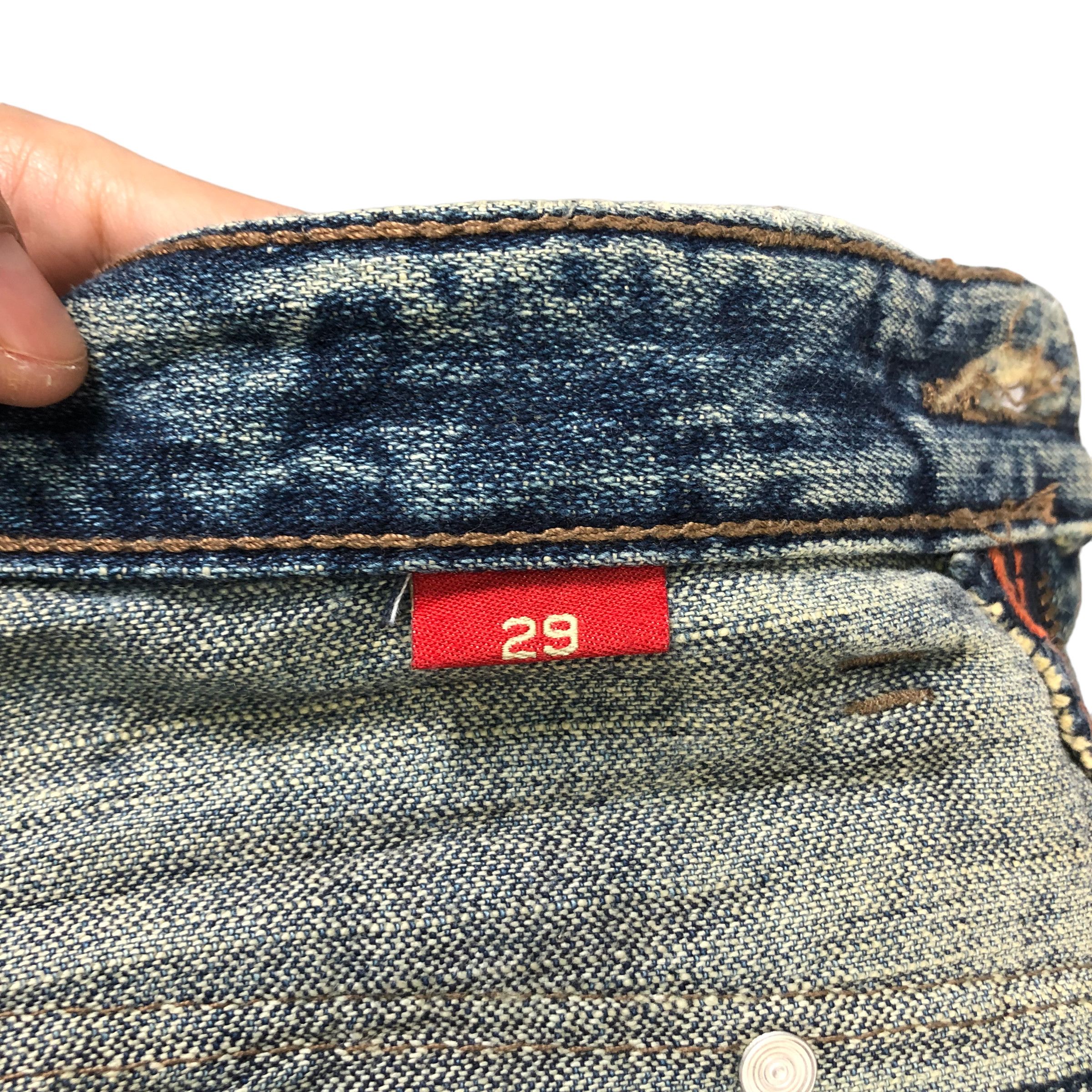 Vintage TRASHED🔥 AFRICA TARO DOUBLE WAIST DISTRESS DENIM #6138-220 Size US 32 / EU 48 - 11 Thumbnail