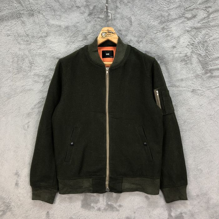 Hare HARE Wool MA-1 Olive Bomber Jacket #4907-27 | Grailed