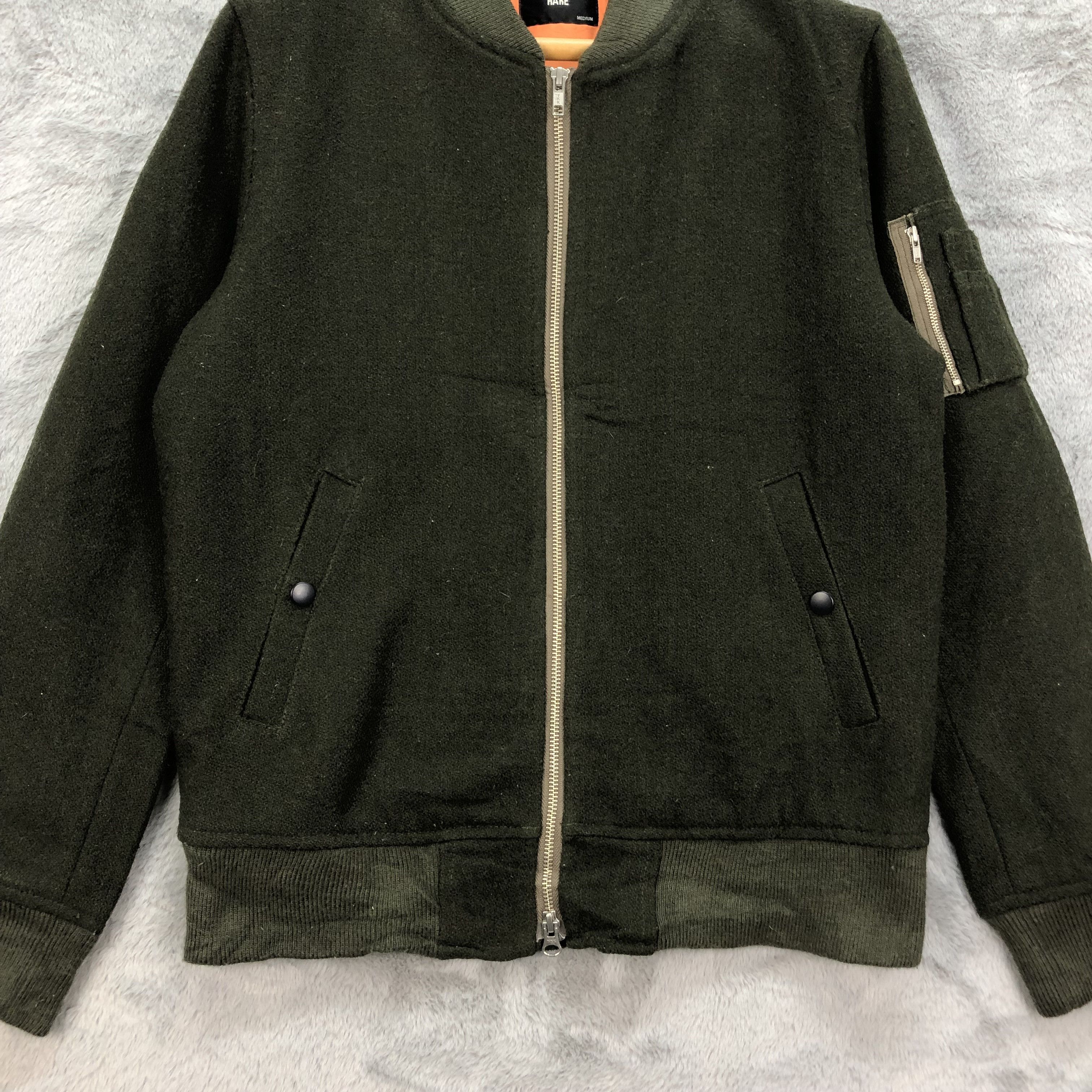 HARE HARE Olive Wool Bomber Jacket #4907-27 Size US M / EU 48-50 / 2 - 3 Thumbnail