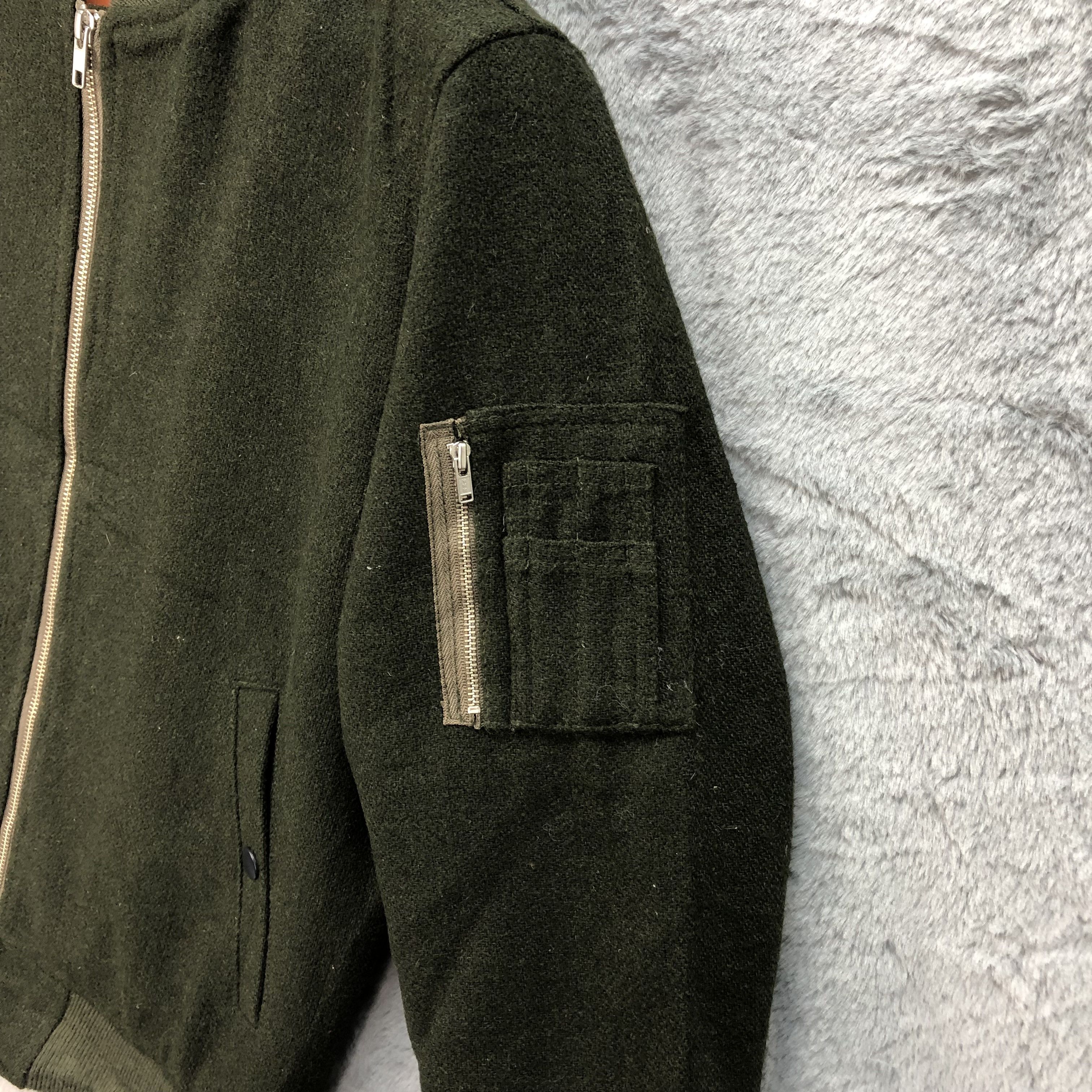 HARE HARE Olive Wool Bomber Jacket #4907-27 Size US M / EU 48-50 / 2 - 6 Thumbnail