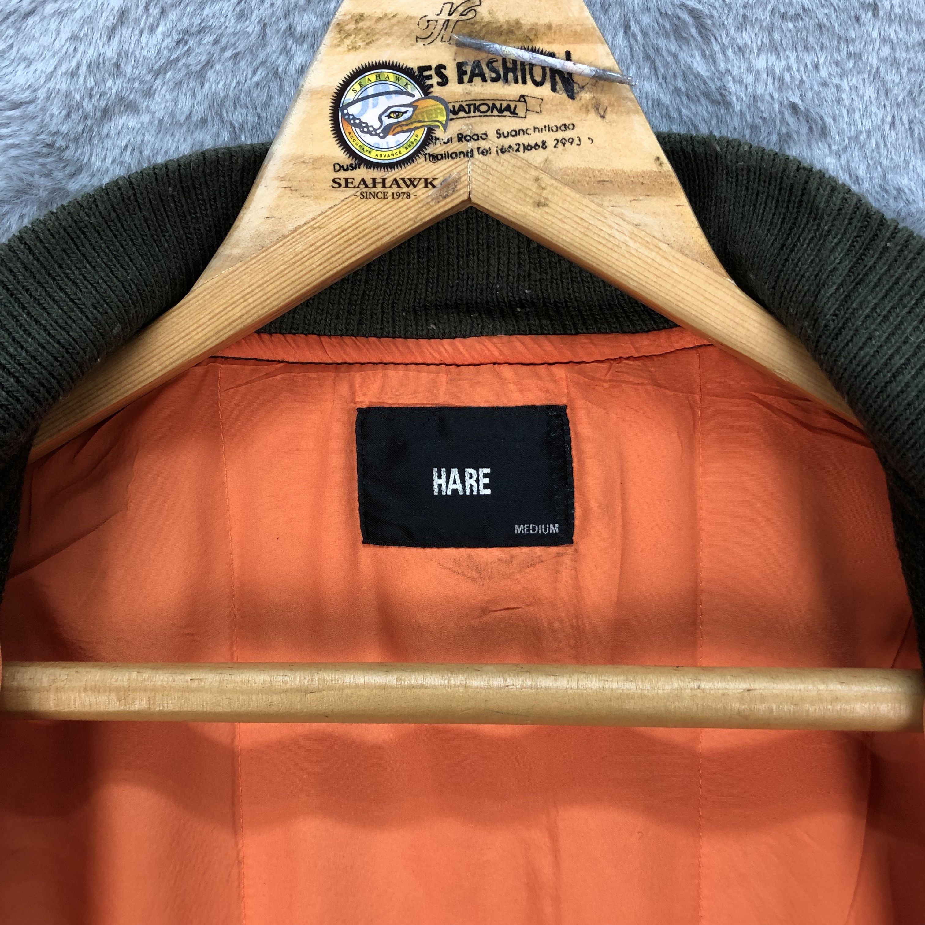 HARE HARE Olive Wool Bomber Jacket #4907-27 Size US M / EU 48-50 / 2 - 8 Thumbnail