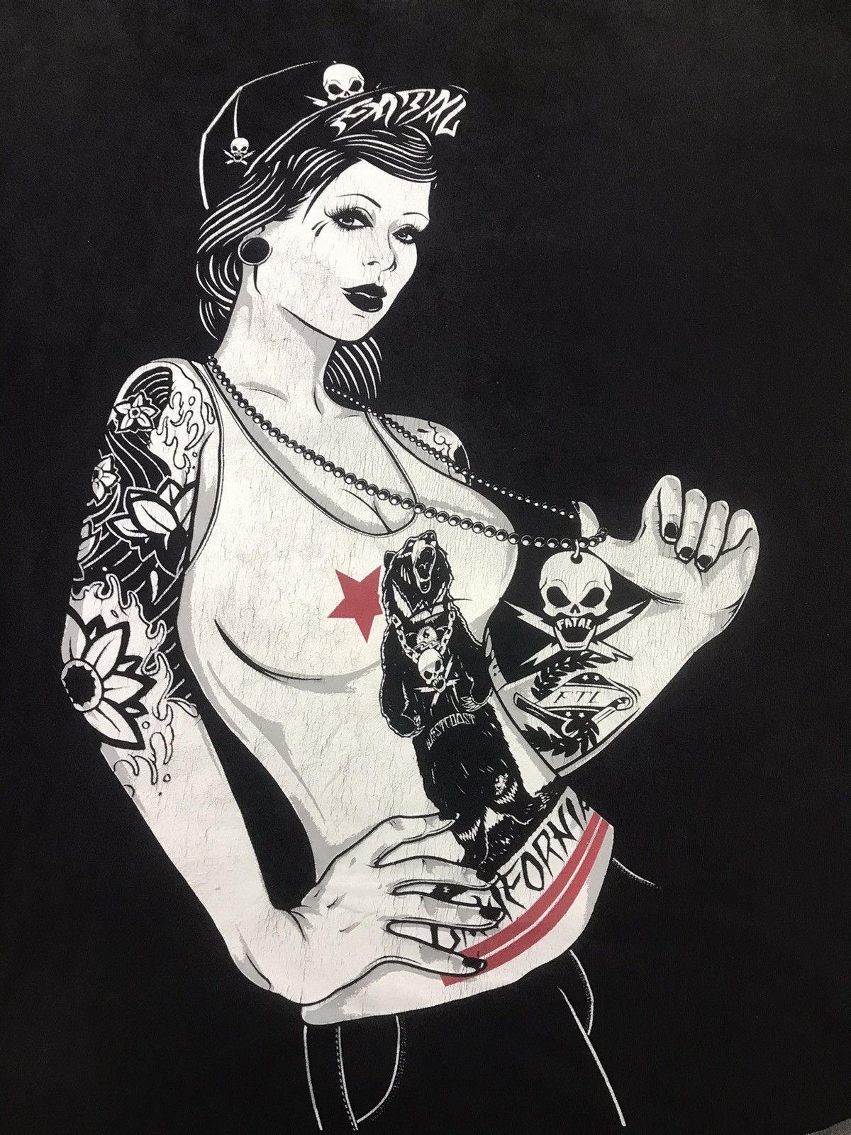 Designer Sexy Punk girl Fatal Skull Big Print Size XL Size US XL / EU 56 / 4 - 2 Thumbnail
