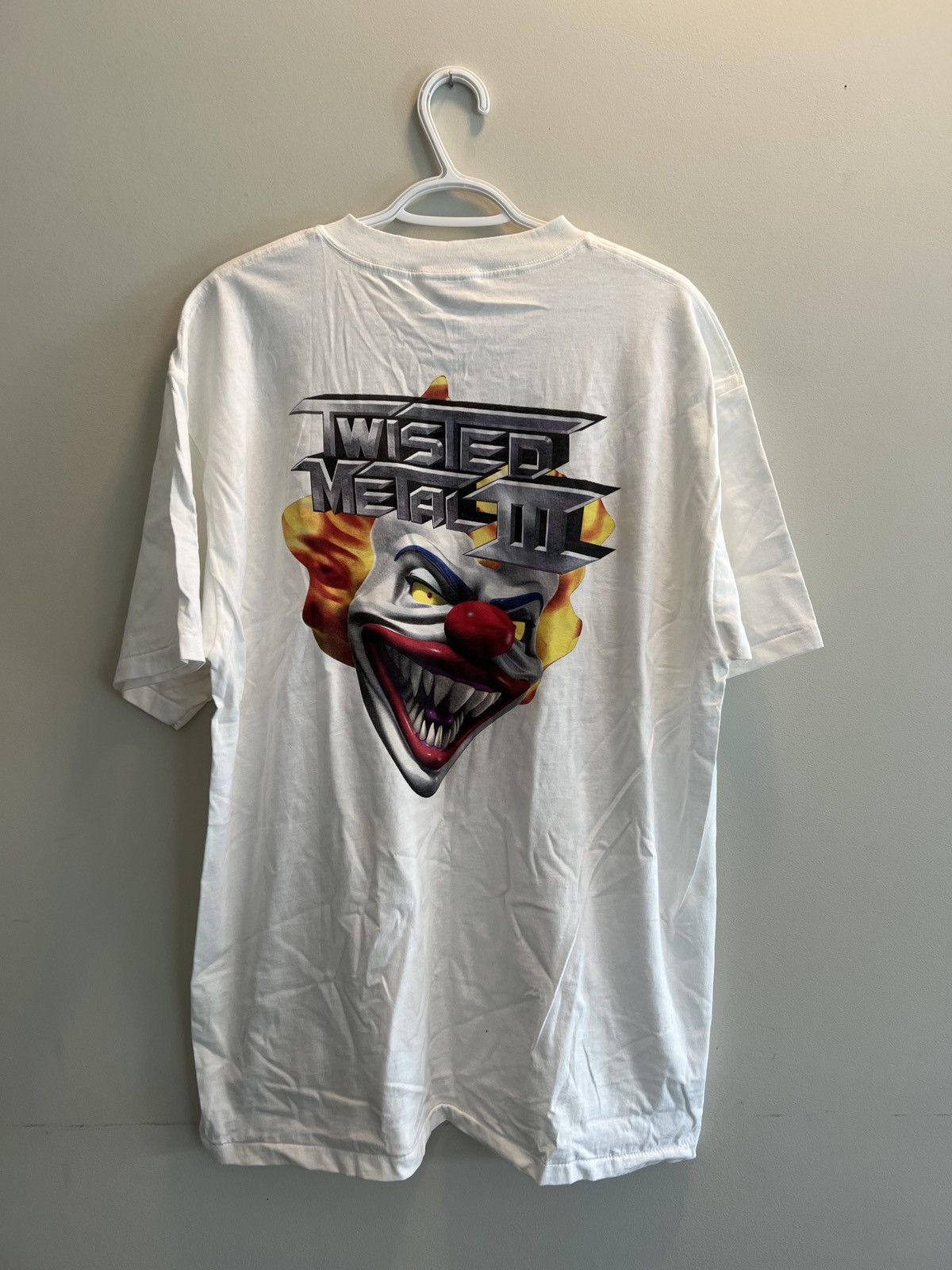 Image of Vintage Twisted Metal 3 1998 Promo Shirt Playstation 1 in White, Men's (Size XL)