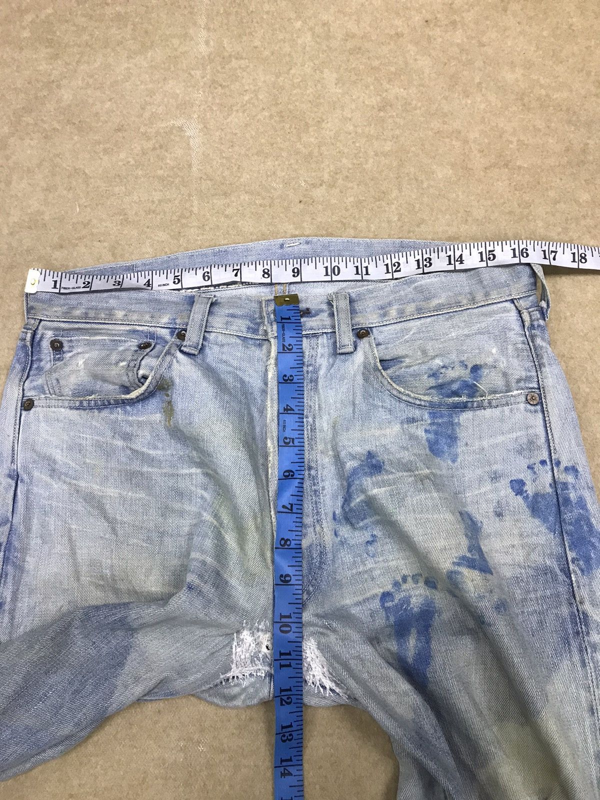 Levi's Vintage Clothing Rare 🔥 Vintage Levi’s Big E Selvedge Distressed Denim Size US 33 - 16 Thumbnail