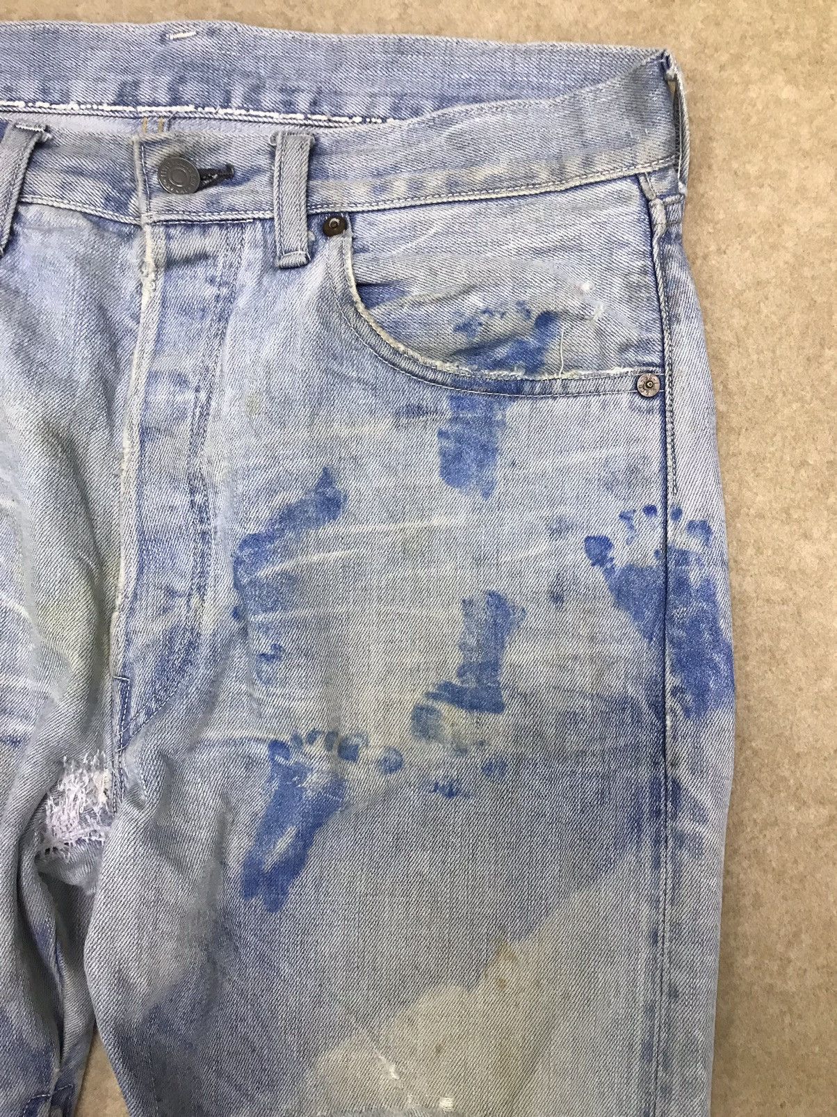 Levi's Vintage Clothing Rare 🔥 Vintage Levi’s Big E Selvedge Distressed Denim Size US 33 - 11 Thumbnail