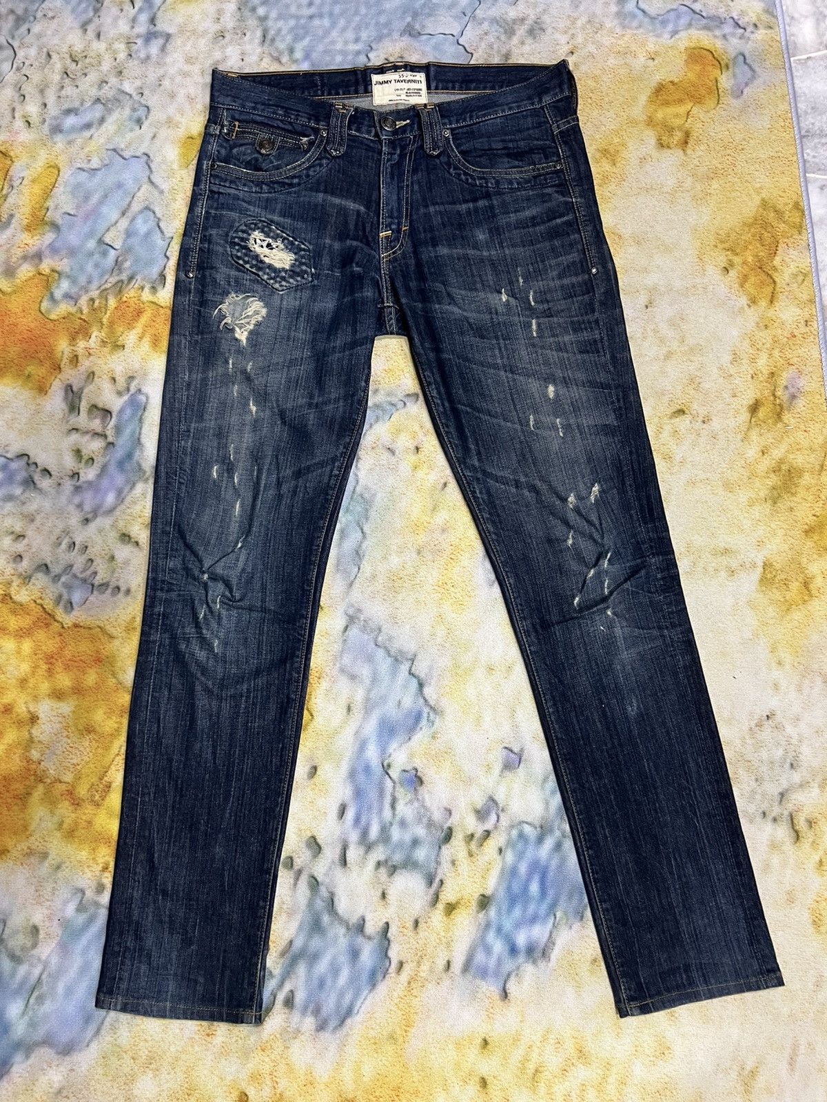 Jimmy Taverniti × Vintage Verry rare Jimmy Taverniti Denim Pant Nice Design Size US 35 - 7 Thumbnail