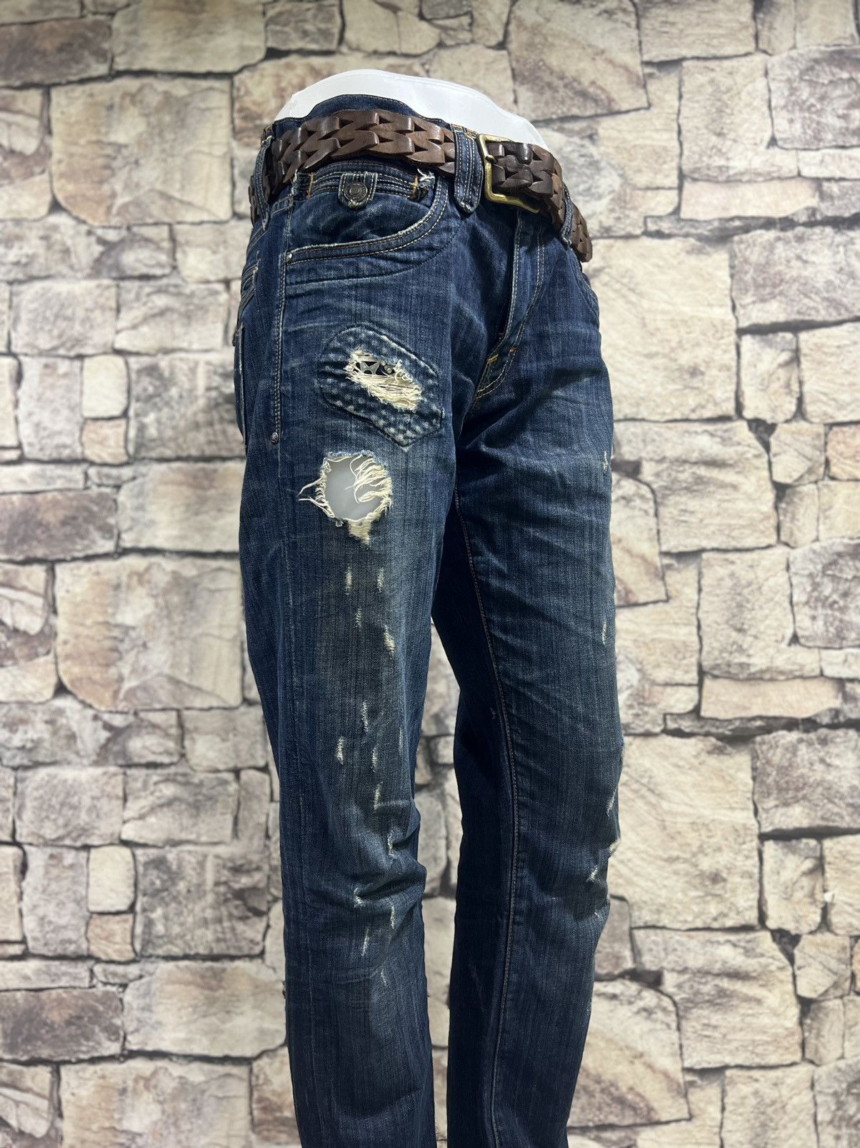 Jimmy Taverniti × Vintage Verry rare Jimmy Taverniti Denim Pant Nice Design Size US 35 - 2 Thumbnail