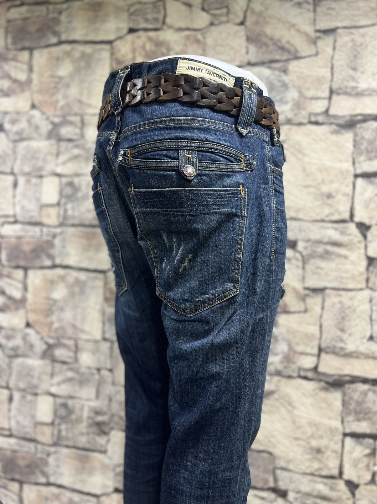 Jimmy Taverniti × Vintage Verry rare Jimmy Taverniti Denim Pant Nice Design Size US 35 - 3 Thumbnail