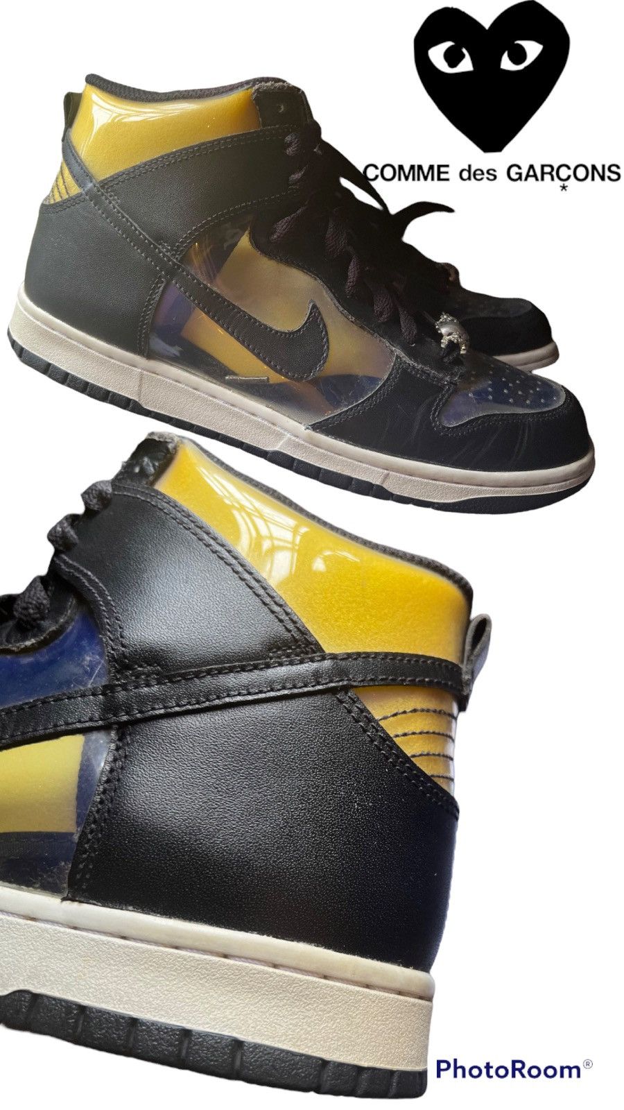 image of Cdg Cdg Cdg x Comme Des Garcons Homme Vintage 2017 Cdg Dunk High Comme Des Garcon Retro Clear OG Sh