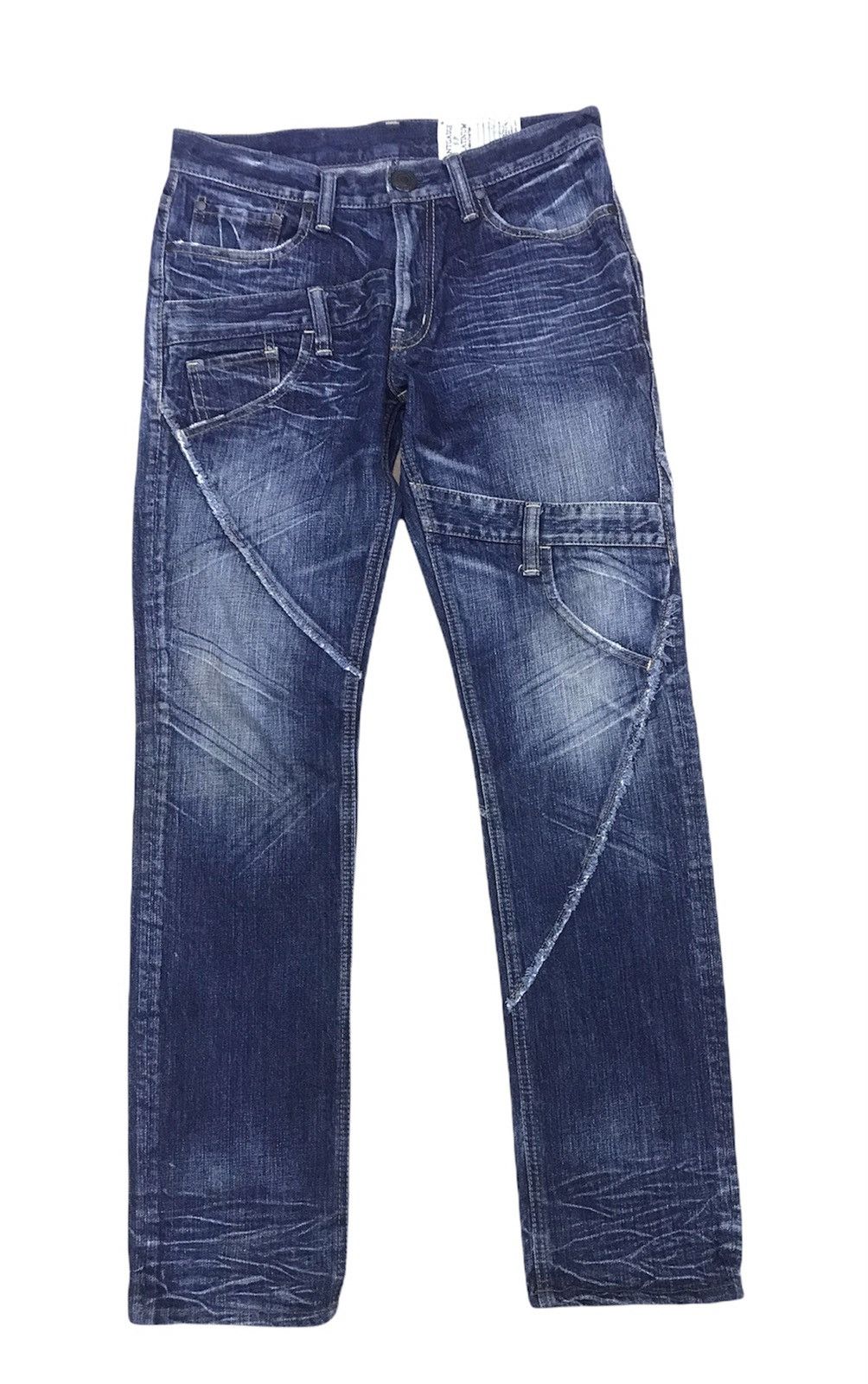 image of Antgauge Patchwork Denim Size 30X33 in Blue Denim, Men's