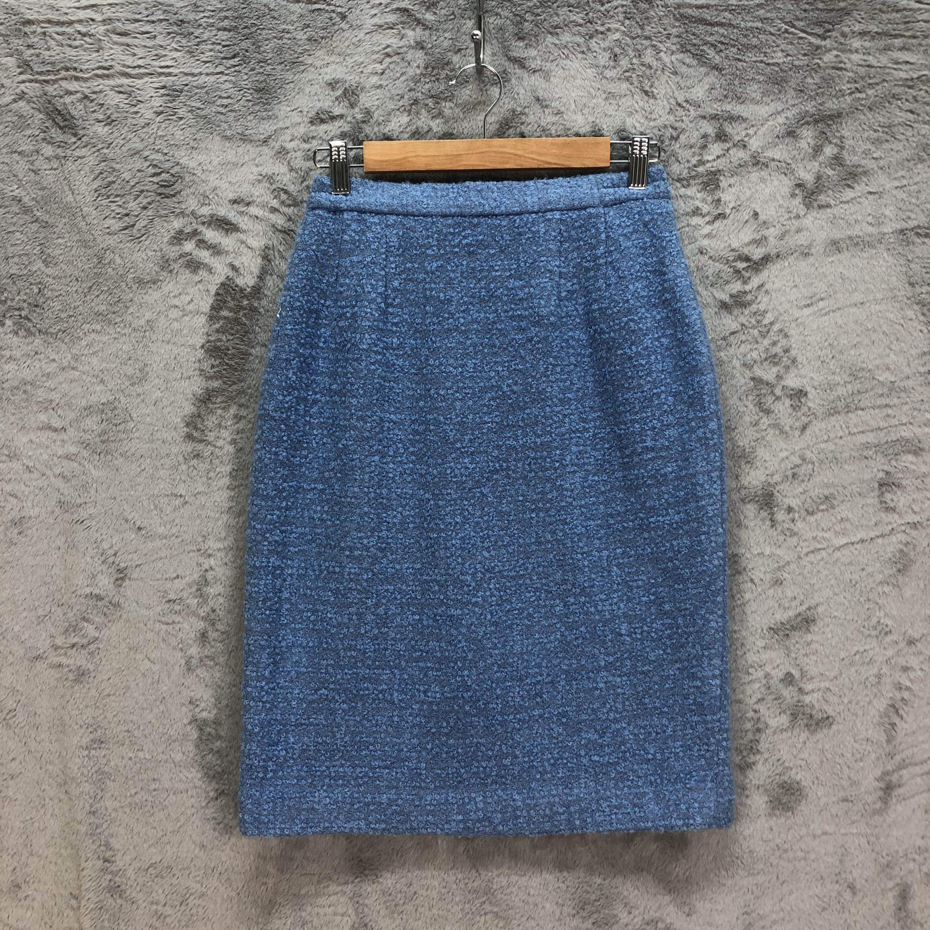 Farah Farah Tweed Baby Blue Mini Skirts #6215-54 Size 25" / US 0 / IT 36 - 1 Thumbnail