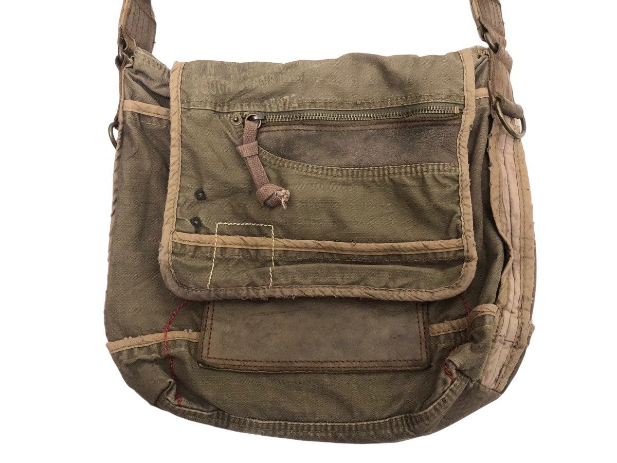 Japanese Brand 💪🏼 TOUGH JEANS SMITH TACTICAL DISTRESSED SHOULDER BAG DESIGN Size ONE SIZE - 3 Thumbnail