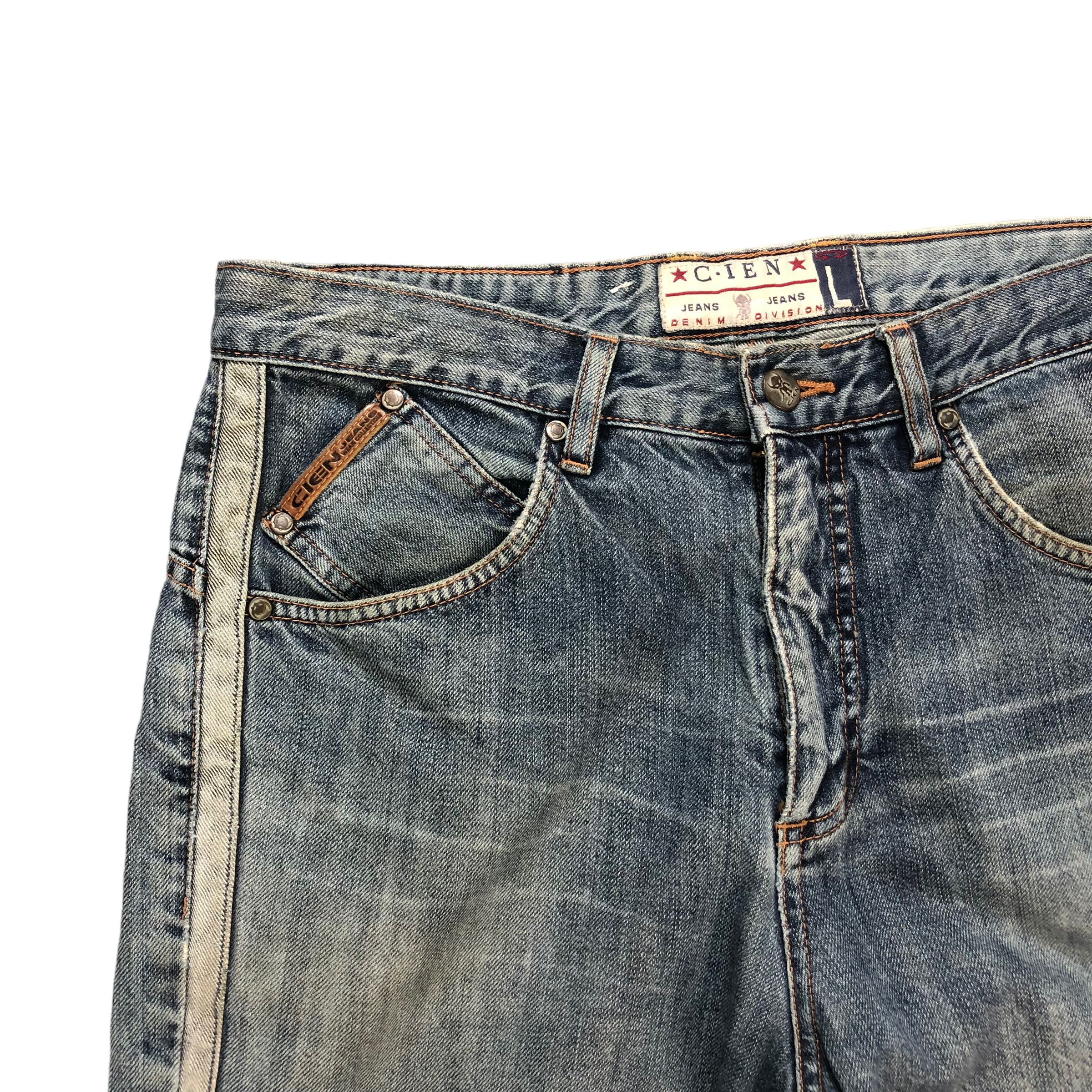 Japanese Brand C.IEN WHITE TAPE NICE DESIGN DENIM PANT #6129-220 Size US 31 - 3 Thumbnail