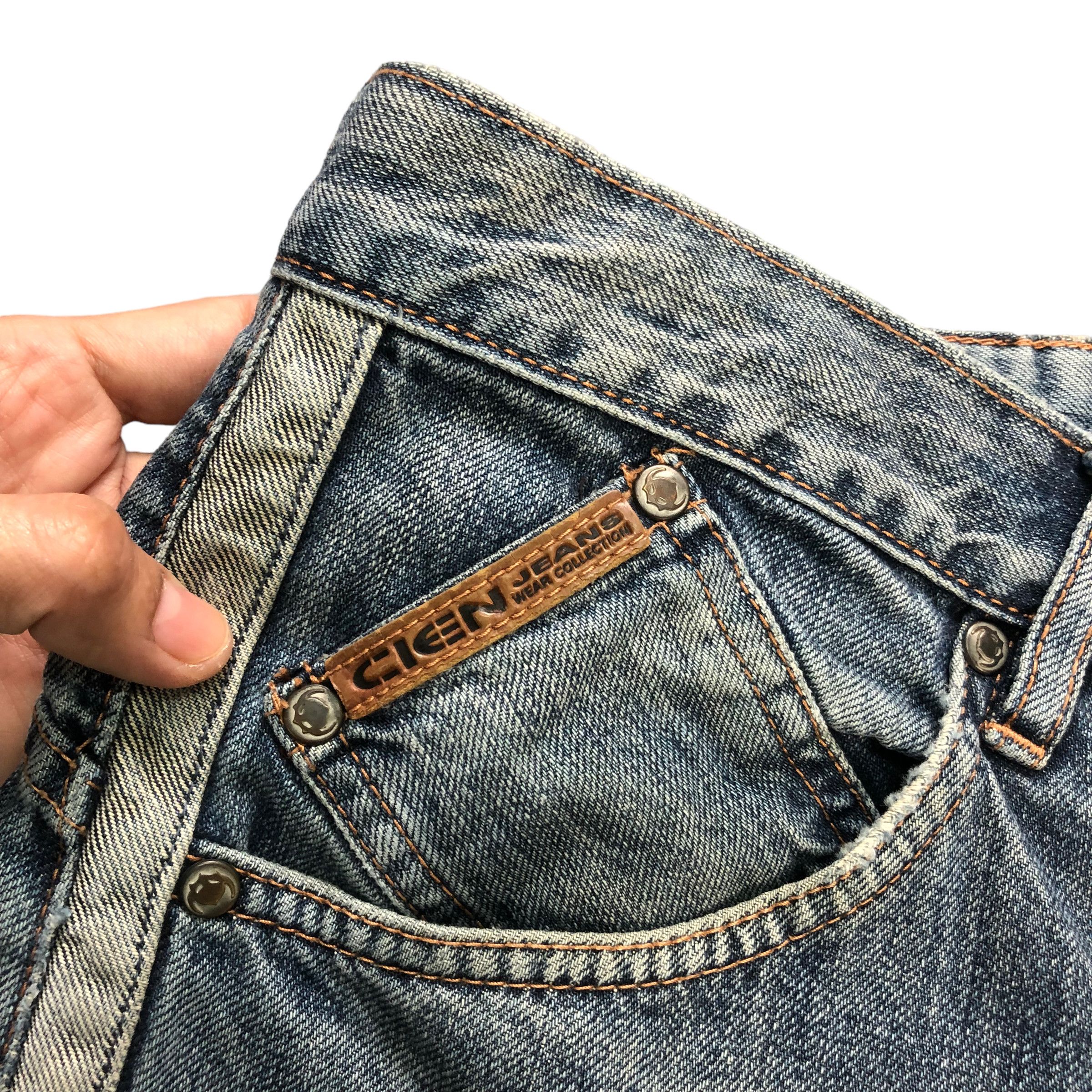 Japanese Brand C.IEN WHITE TAPE NICE DESIGN DENIM PANT #6129-220 Size US 31 - 4 Thumbnail
