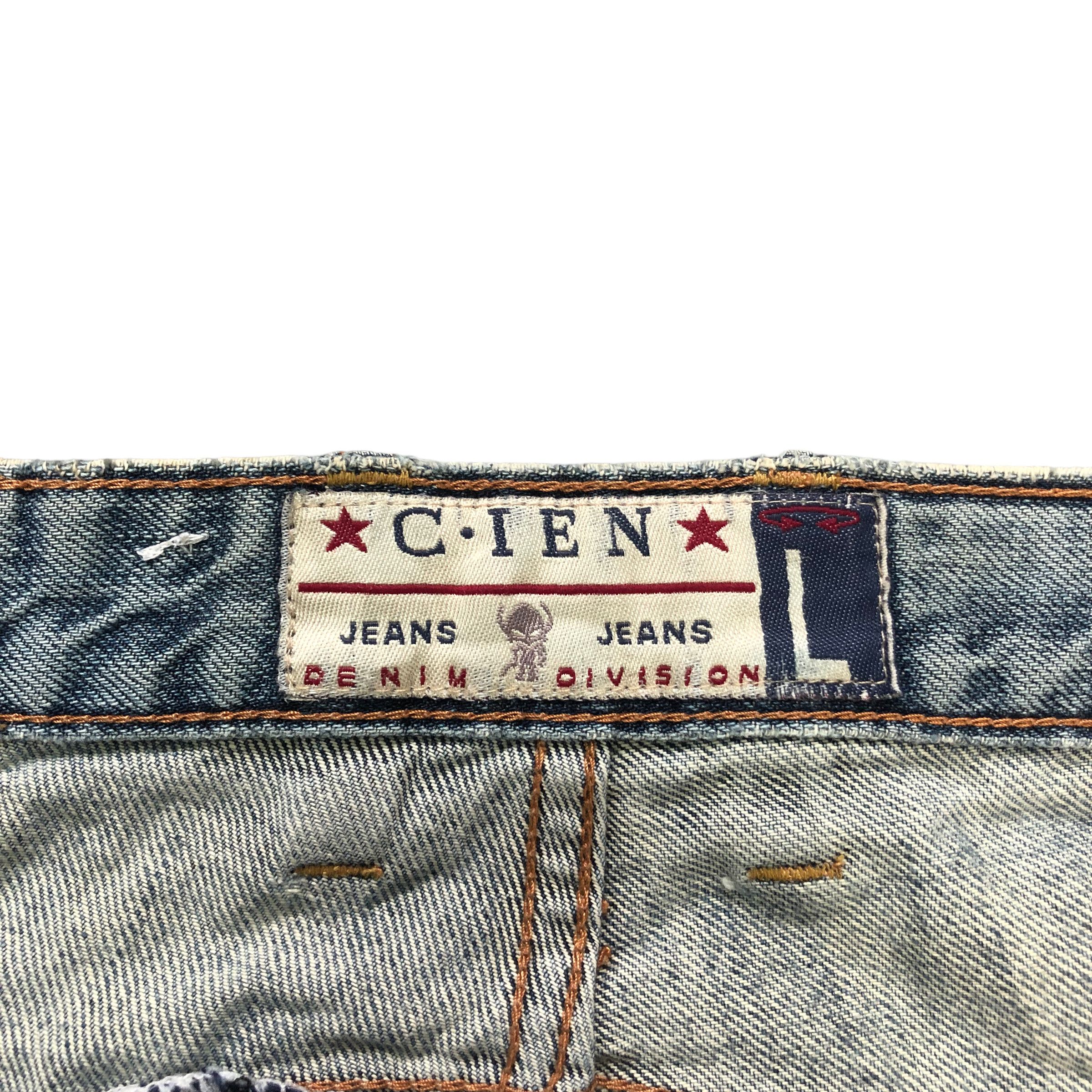 Japanese Brand C.IEN WHITE TAPE NICE DESIGN DENIM PANT #6129-220 Size US 31 - 9 Thumbnail
