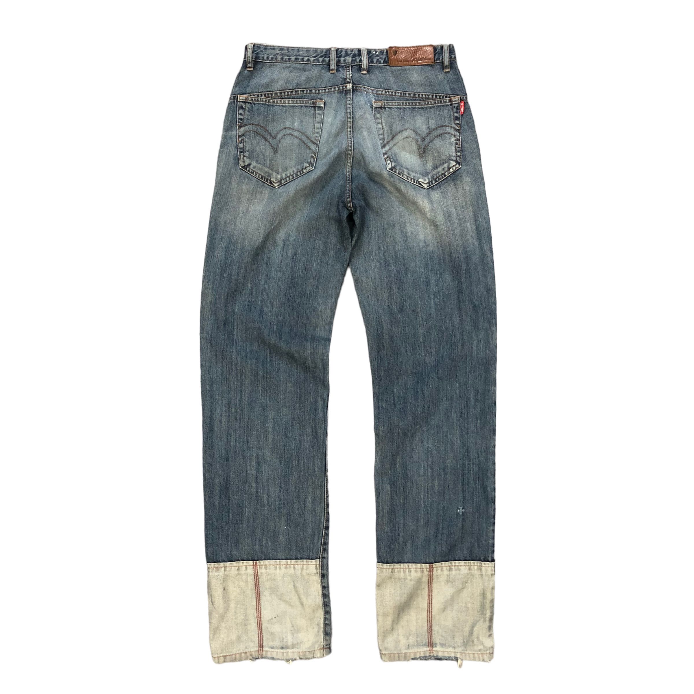 Japanese Brand C.IEN WHITE TAPE NICE DESIGN DENIM PANT #6129-220 Size US 31 - 11 Thumbnail
