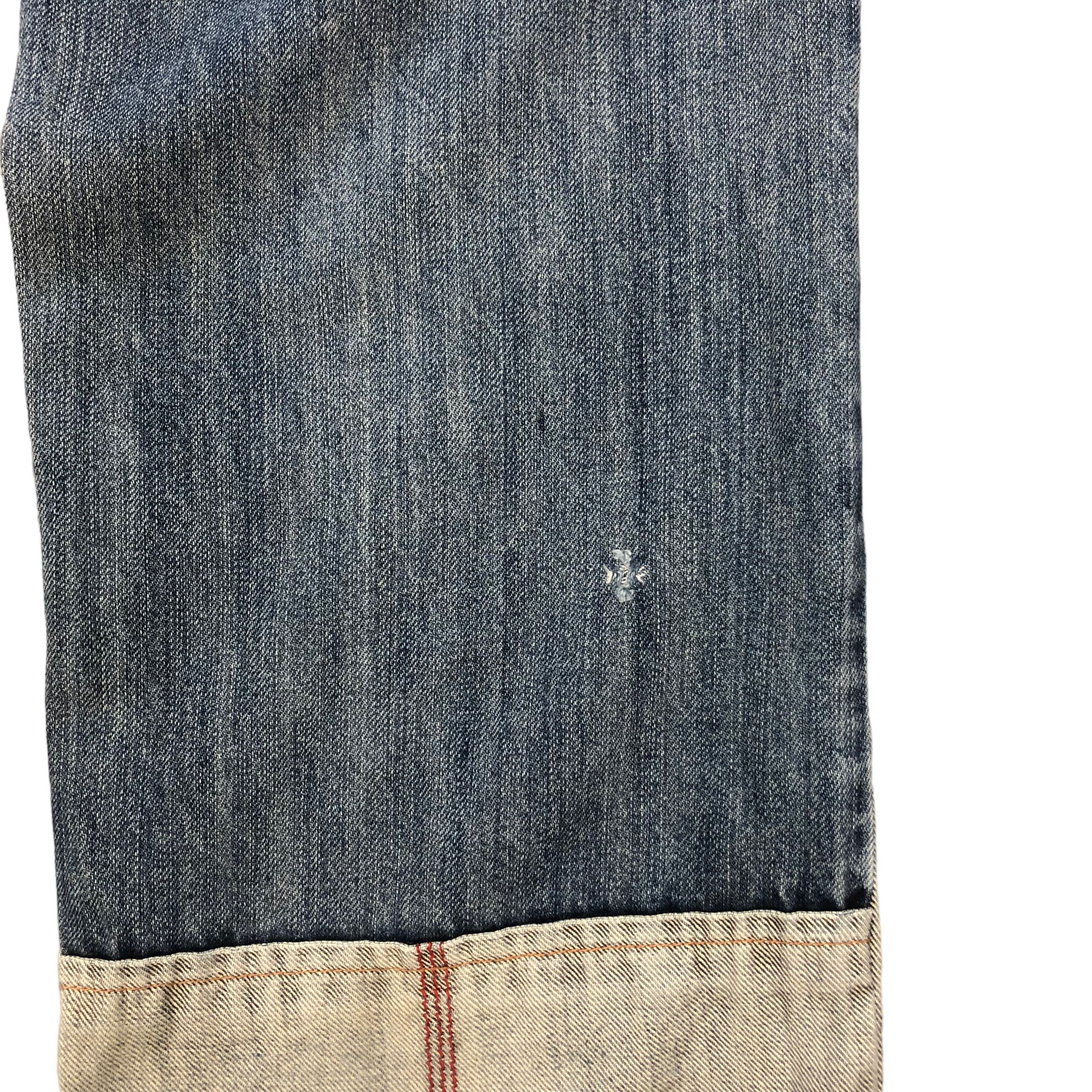 Japanese Brand C.IEN WHITE TAPE NICE DESIGN DENIM PANT #6129-220 Size US 31 - 17 Thumbnail