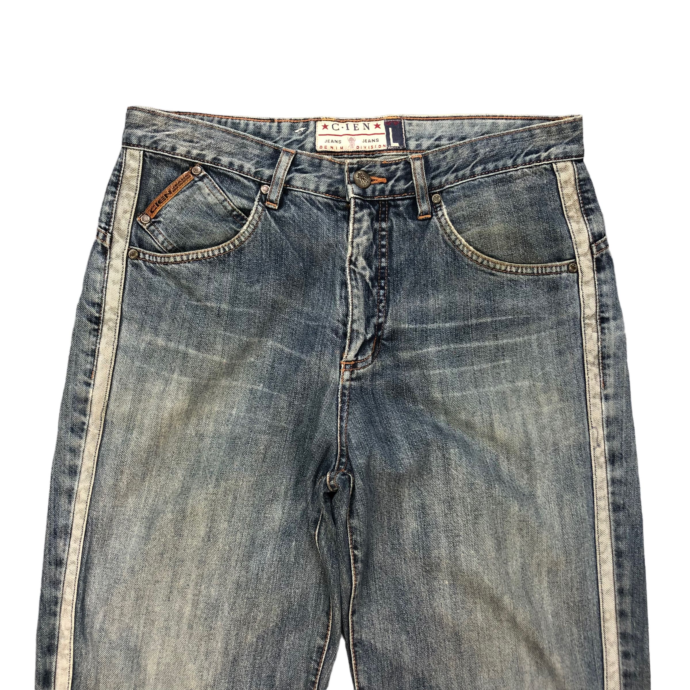 Japanese Brand C.IEN WHITE TAPE NICE DESIGN DENIM PANT #6129-220 Size US 31 - 2 Thumbnail