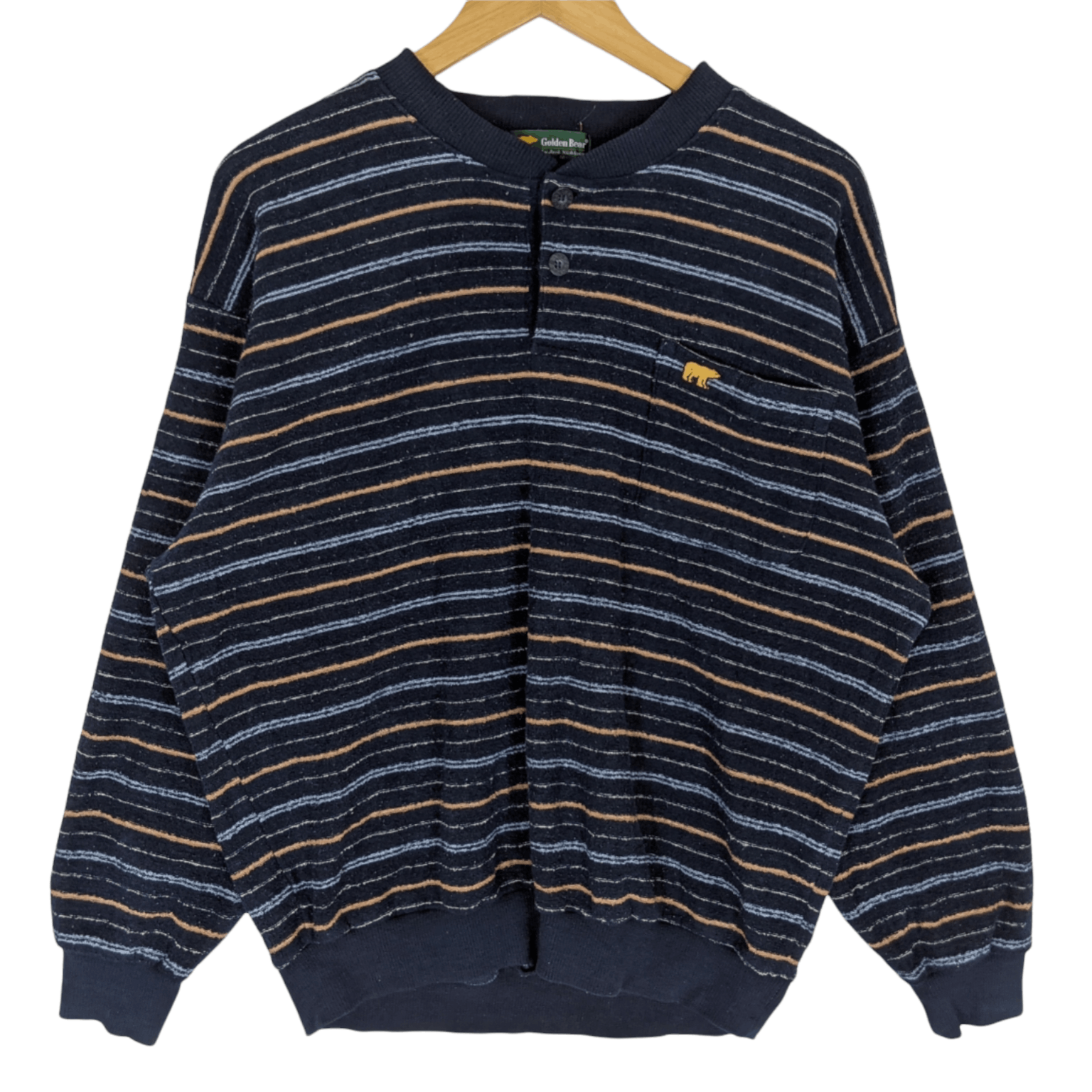 Golden Bear × Japanese Brand GOLDEN BEAR Jack Nicklaus Striped Jumper Sweatshirt Size US M / EU 48-50 / 2 - 2 Thumbnail