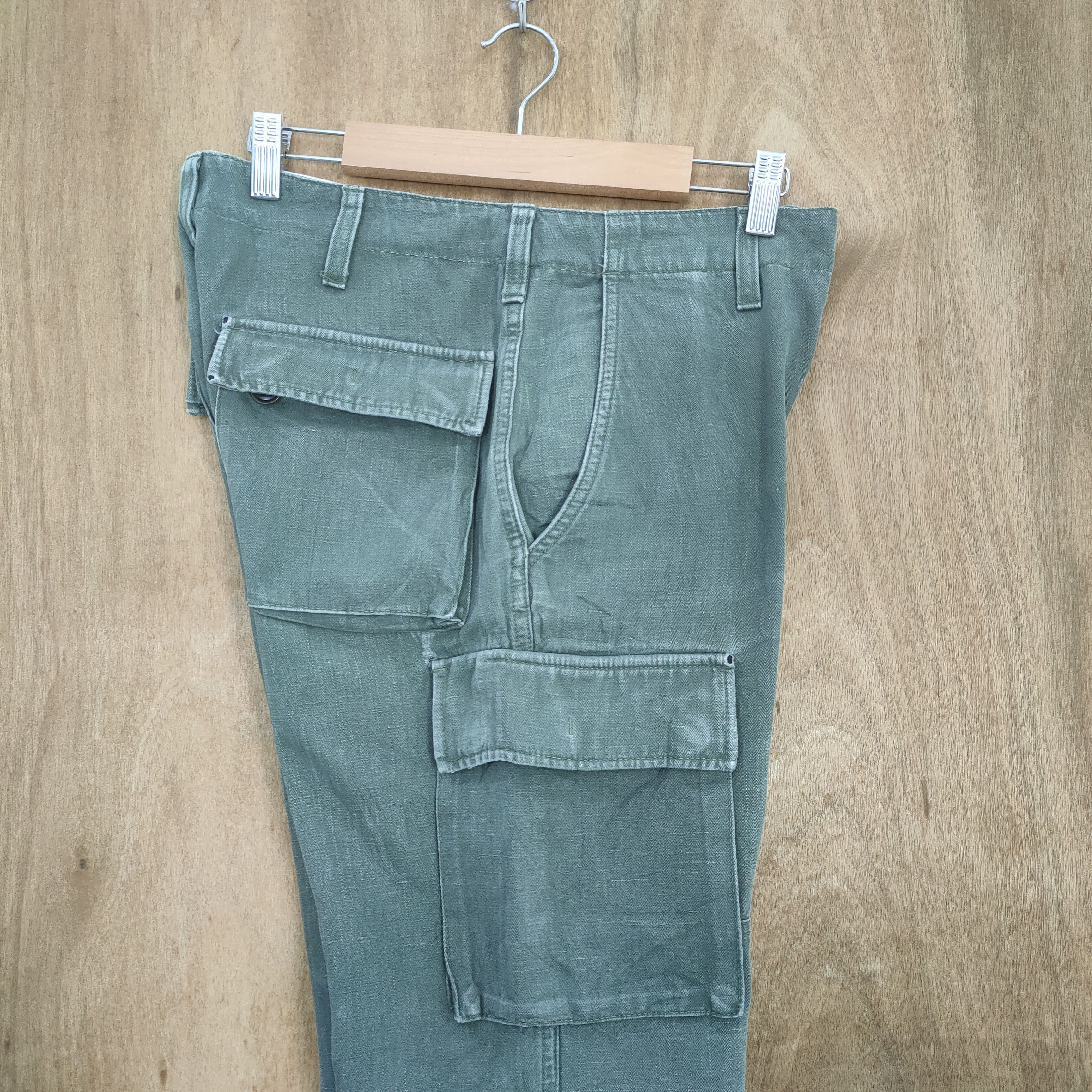 Japanese Brand G SUPPLY FADED GREEN CARGO PANTS Size US 30 / EU 46 - 14 Thumbnail