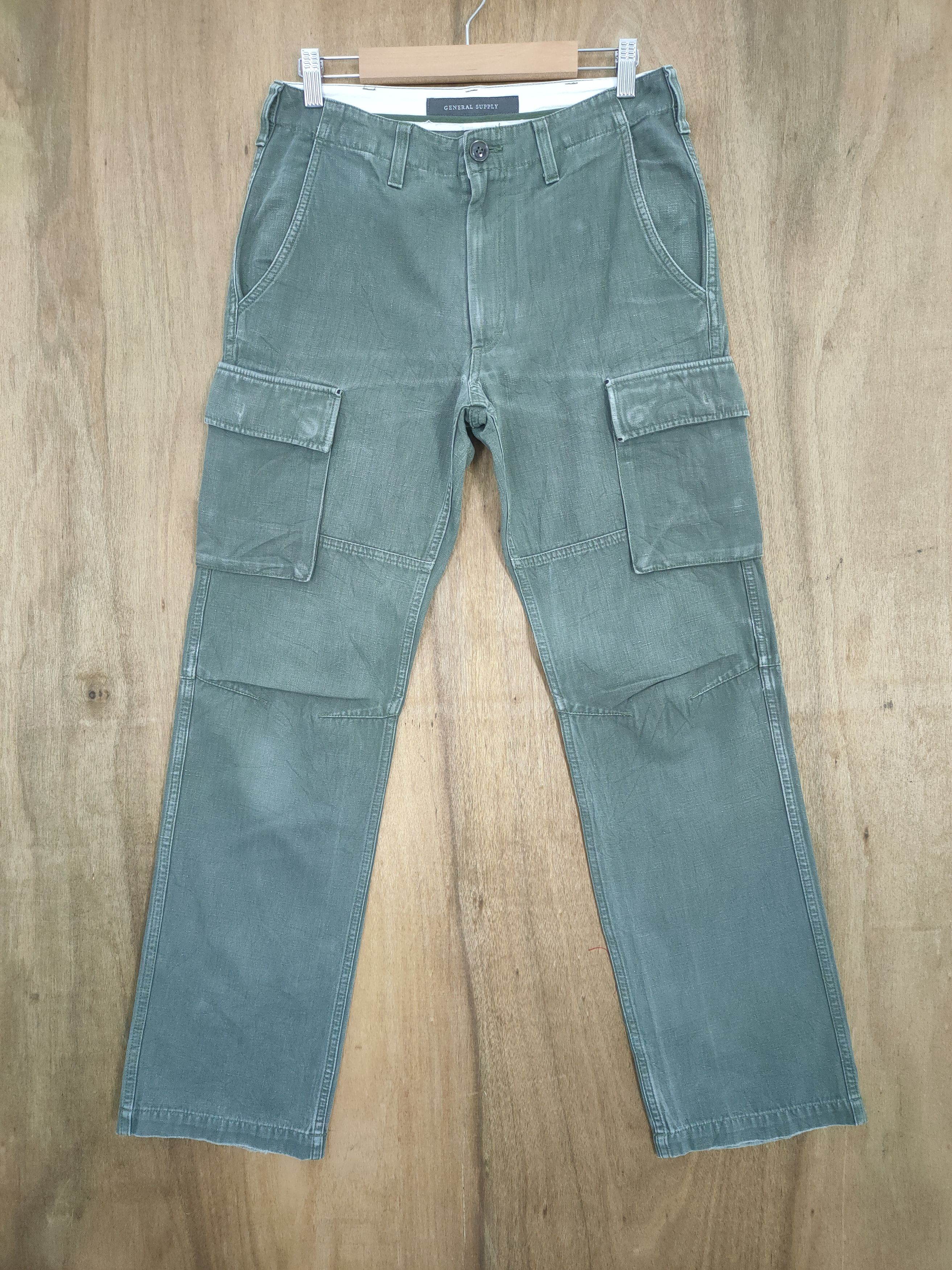 Japanese Brand G SUPPLY FADED GREEN CARGO PANTS Size US 30 / EU 46 - 1 Thumbnail