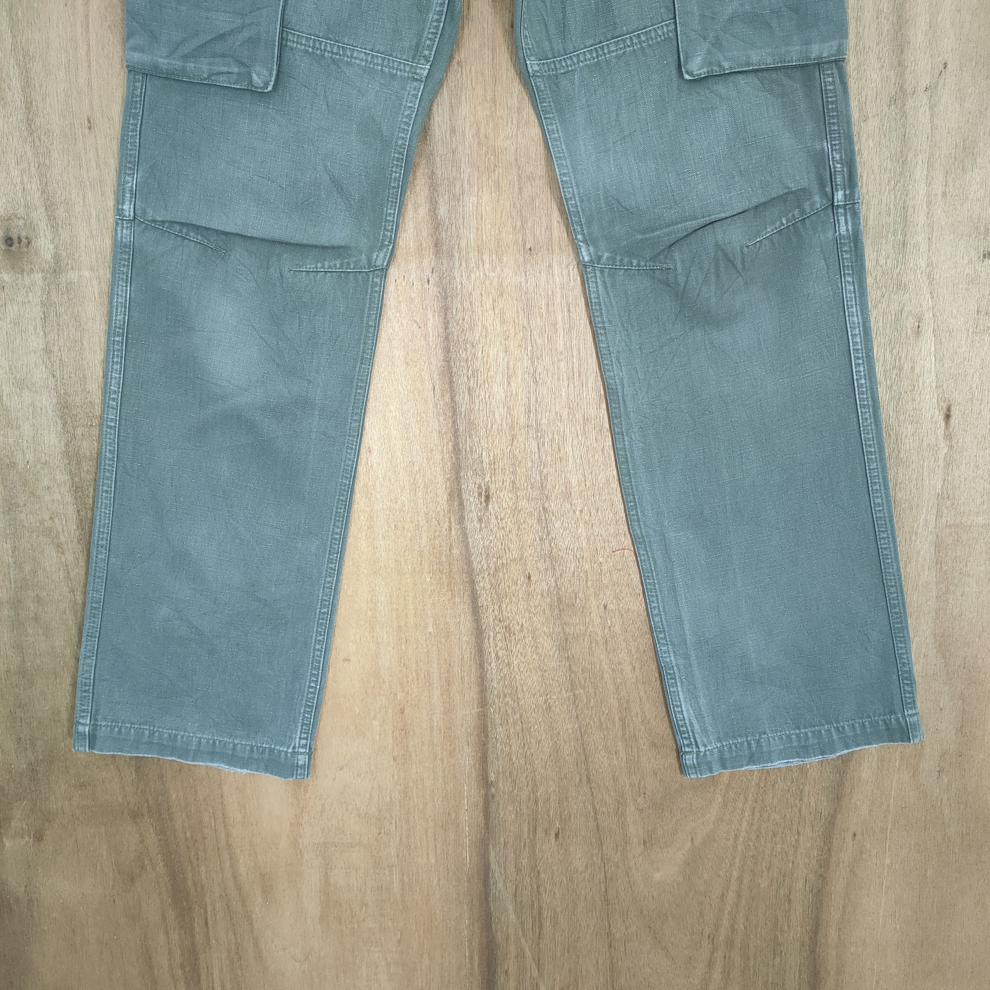 Japanese Brand G SUPPLY FADED GREEN CARGO PANTS Size US 30 / EU 46 - 3 Thumbnail