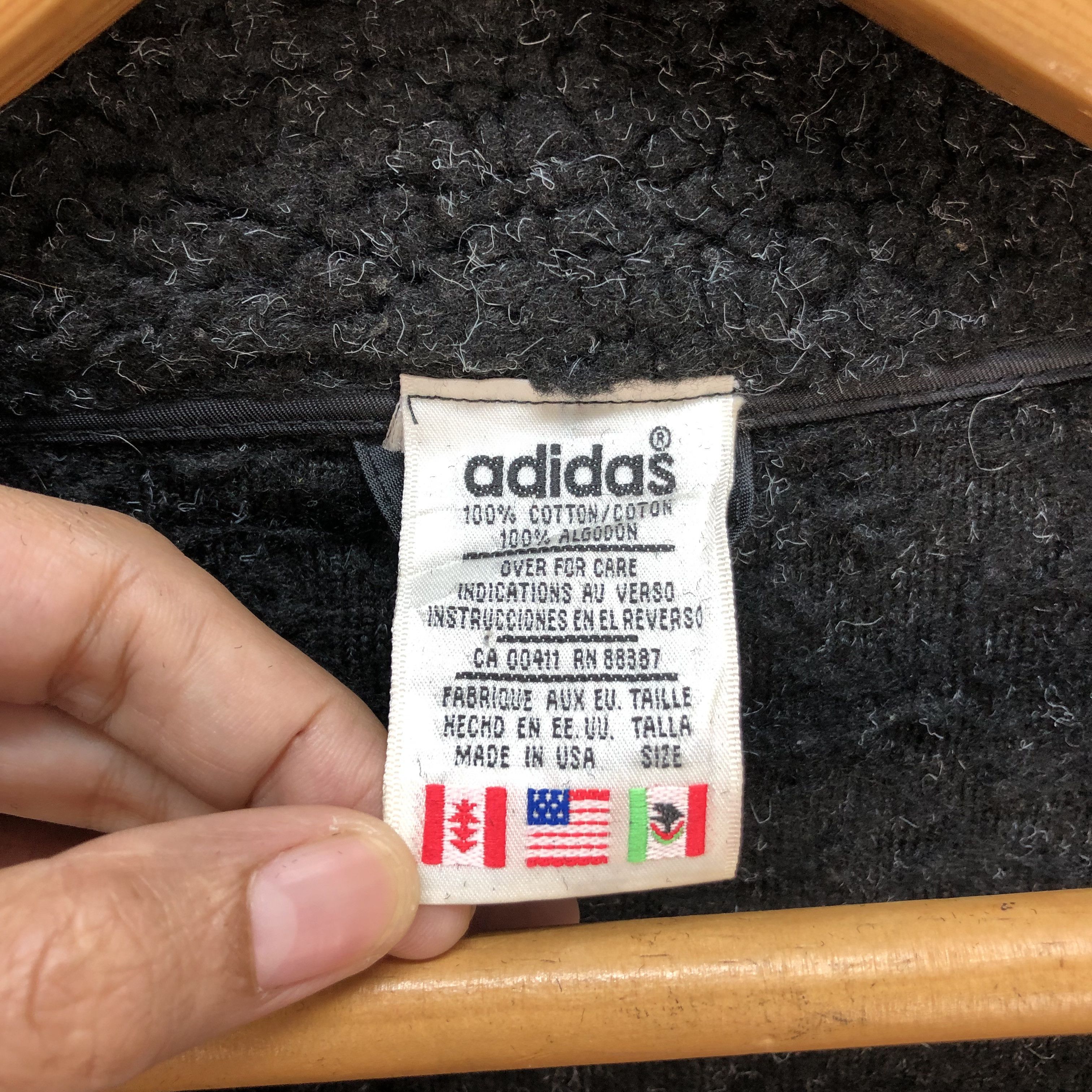 Adidas 90's ADIDAS DEEP PILE FLEECE JACKET #7056-107 Size US L / EU 52-54 / 3 - 8 Thumbnail