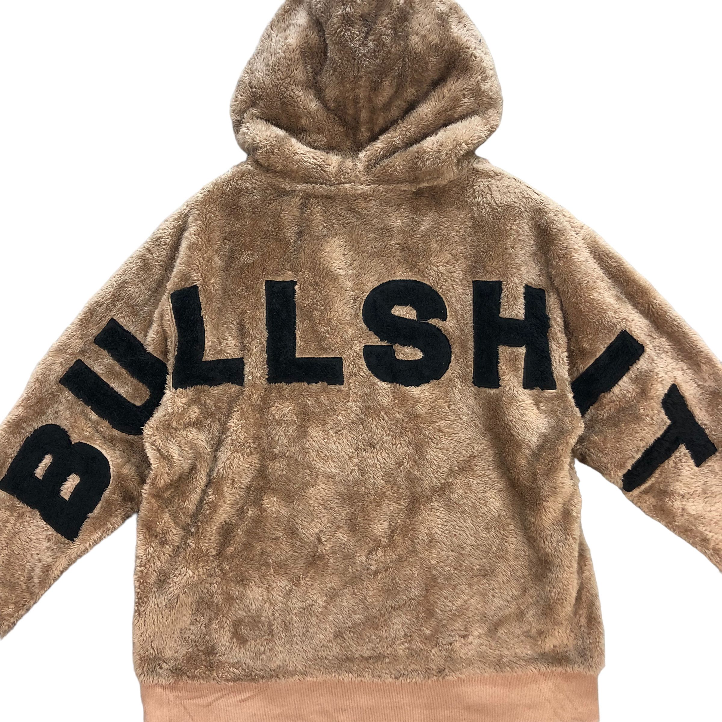 Japanese Brand BULLSHIT BIG LOGO FLEECE HOODIES #7061-107 Size US M / EU 48-50 / 2 - 2 Thumbnail